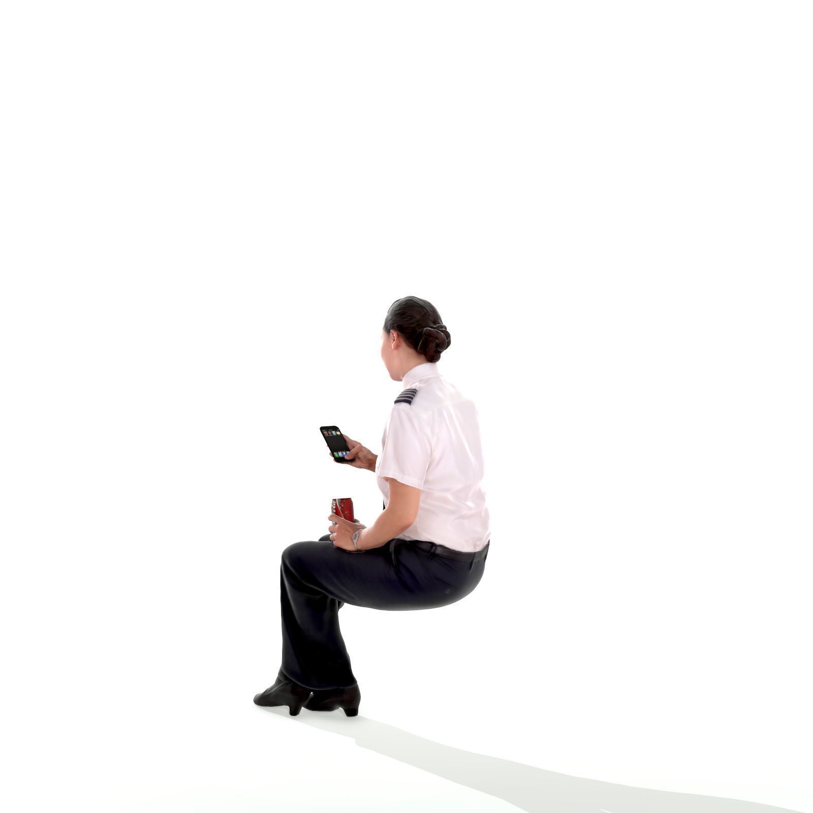 Sitting Woman with Uniform Holding Phone CWom0220-HD2-O02P01-S 3D model_21
