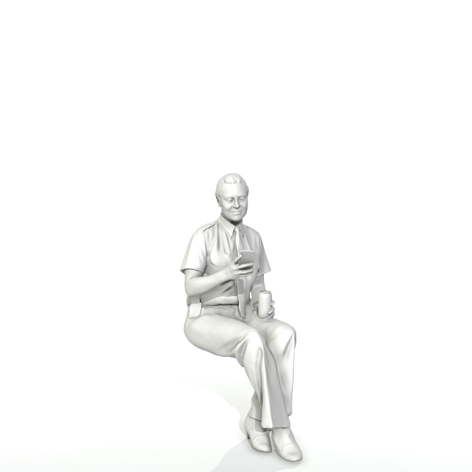 Sitting Woman with Uniform Holding Phone CWom0220-HD2-O02P01-S 3D model_71