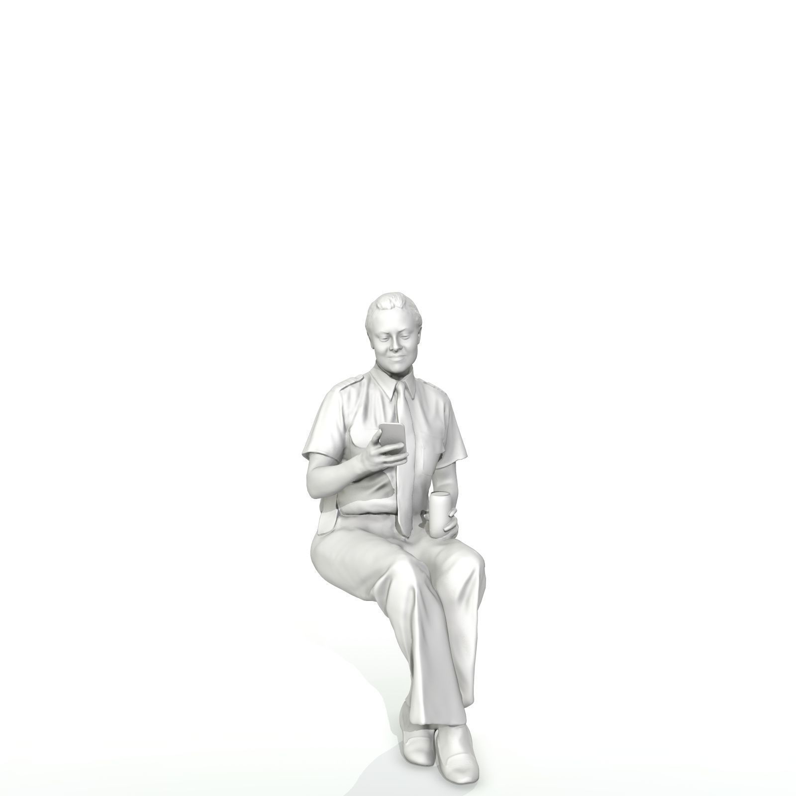 Sitting Woman with Uniform Holding Phone CWom0220-HD2-O02P01-S 3D model_70