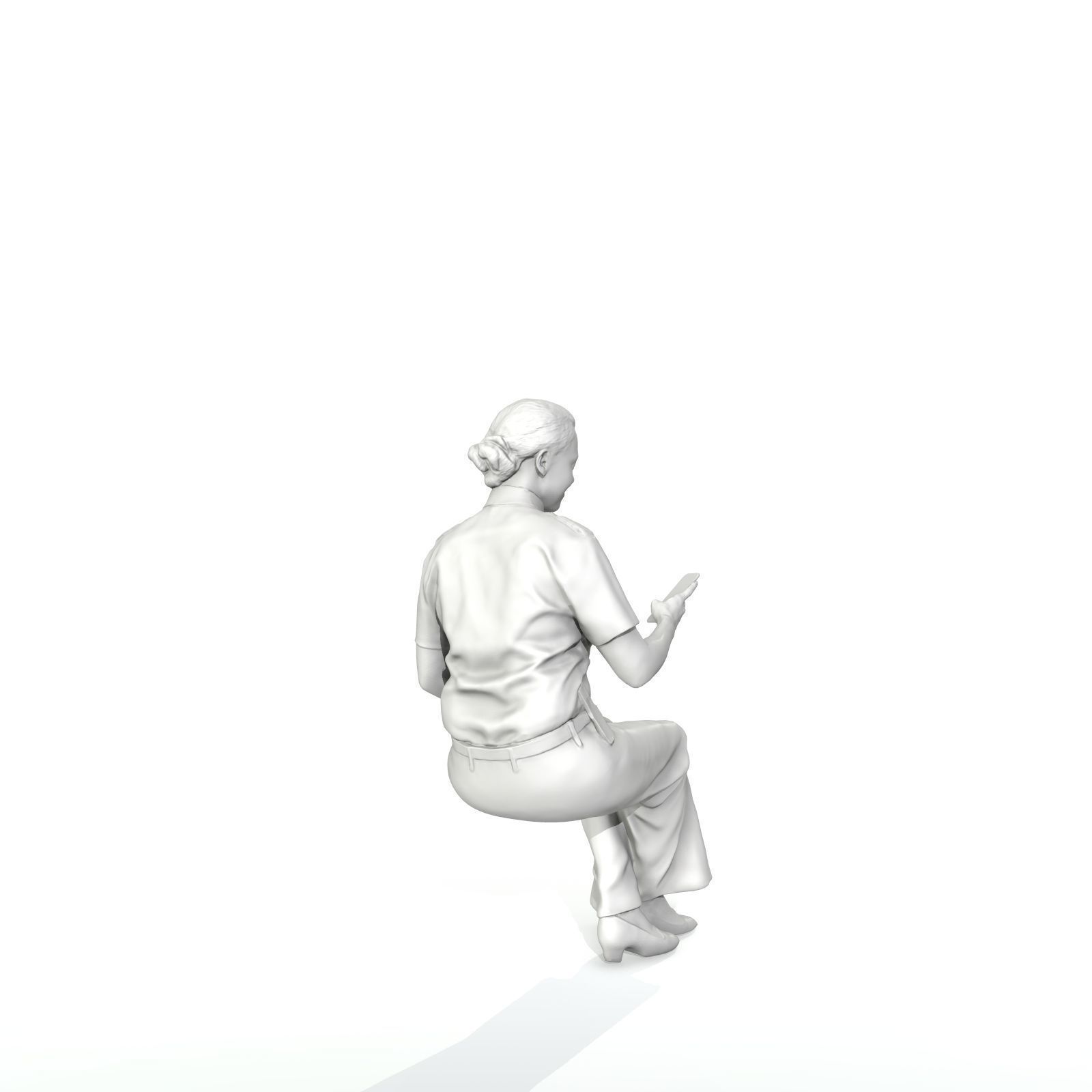 Sitting Woman with Uniform Holding Phone CWom0220-HD2-O02P01-S 3D model_46
