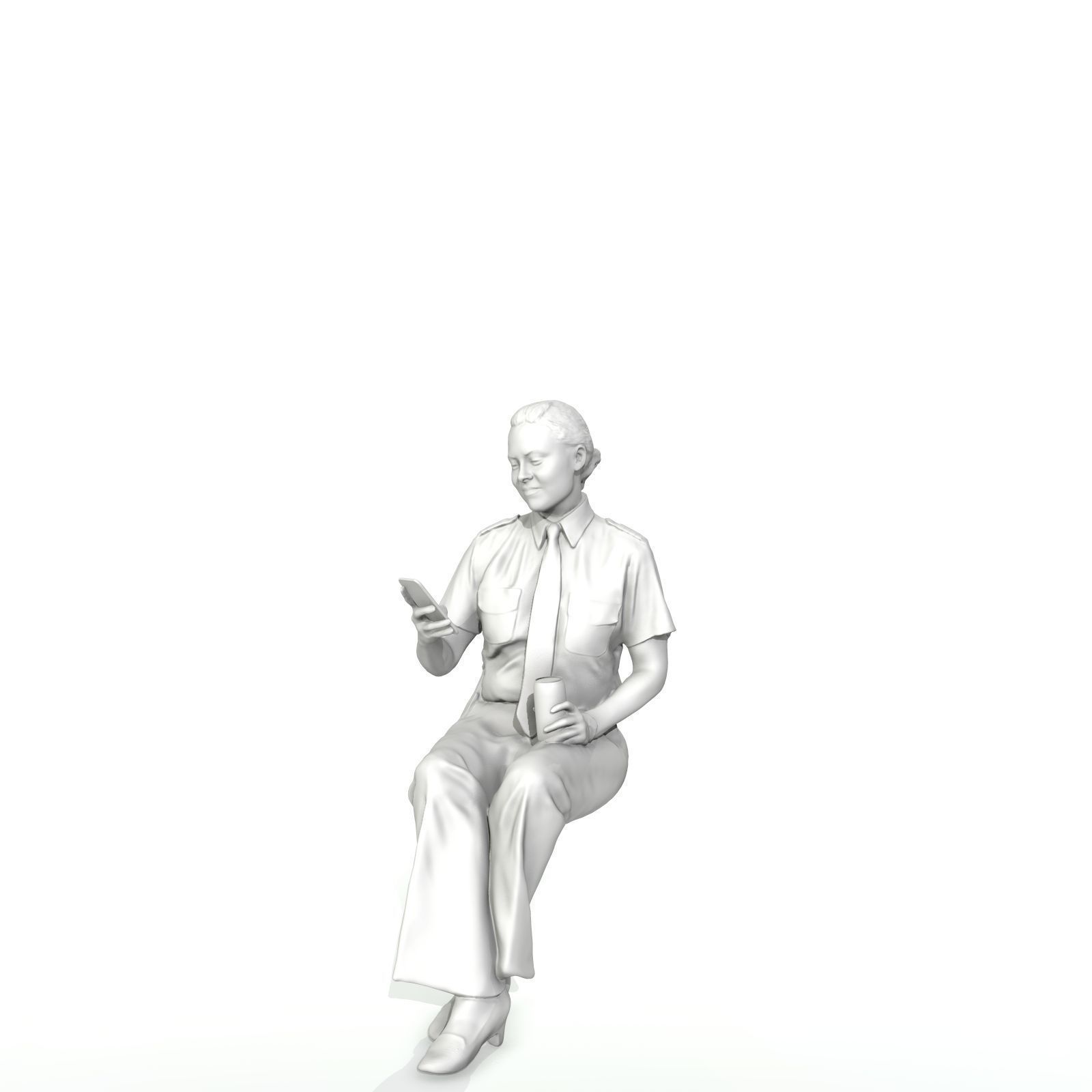 Sitting Woman with Uniform Holding Phone CWom0220-HD2-O02P01-S 3D model_66