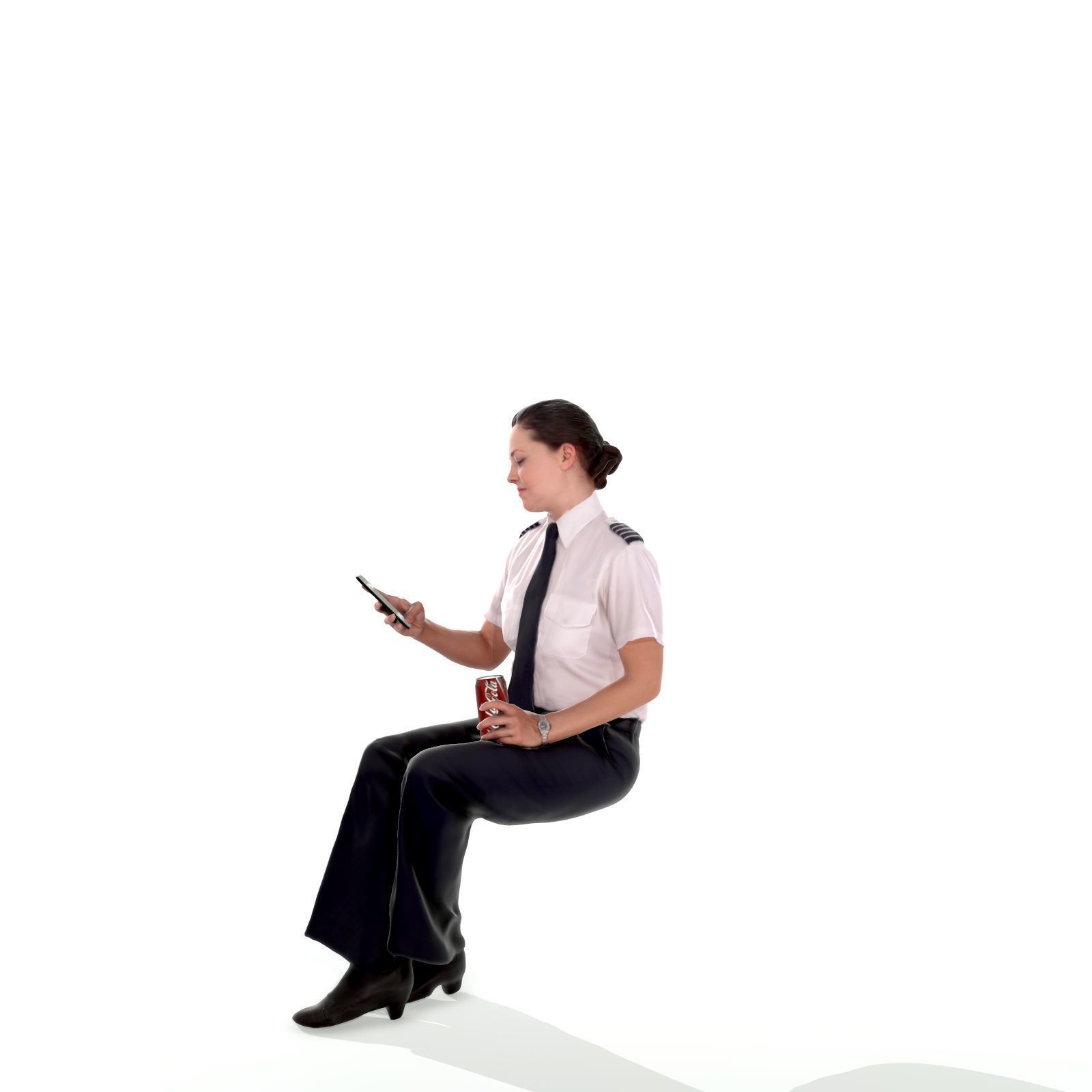 Sitting Woman with Uniform Holding Phone CWom0220-HD2-O02P01-S 3D model_27