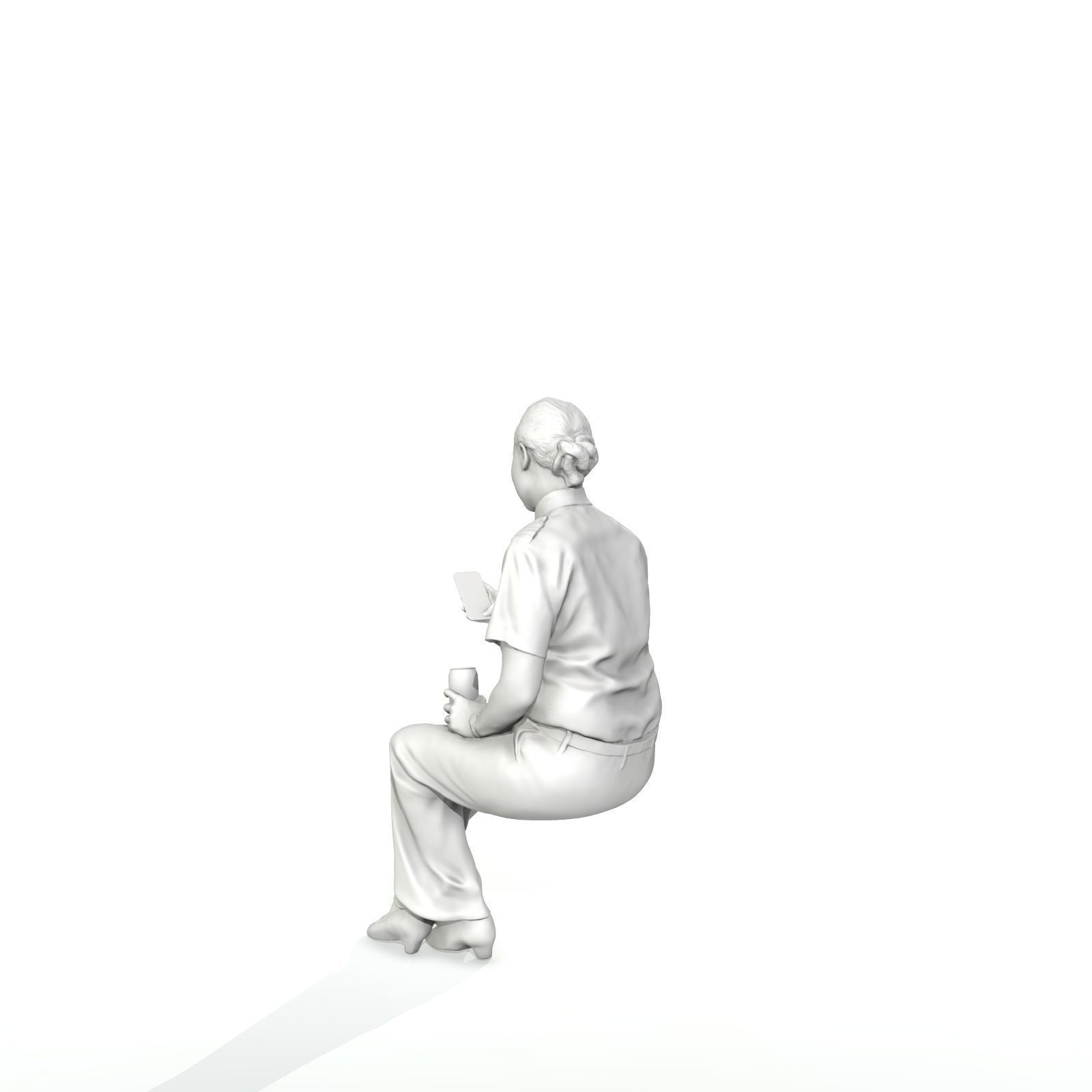 Sitting Woman with Uniform Holding Phone CWom0220-HD2-O02P01-S 3D model_55