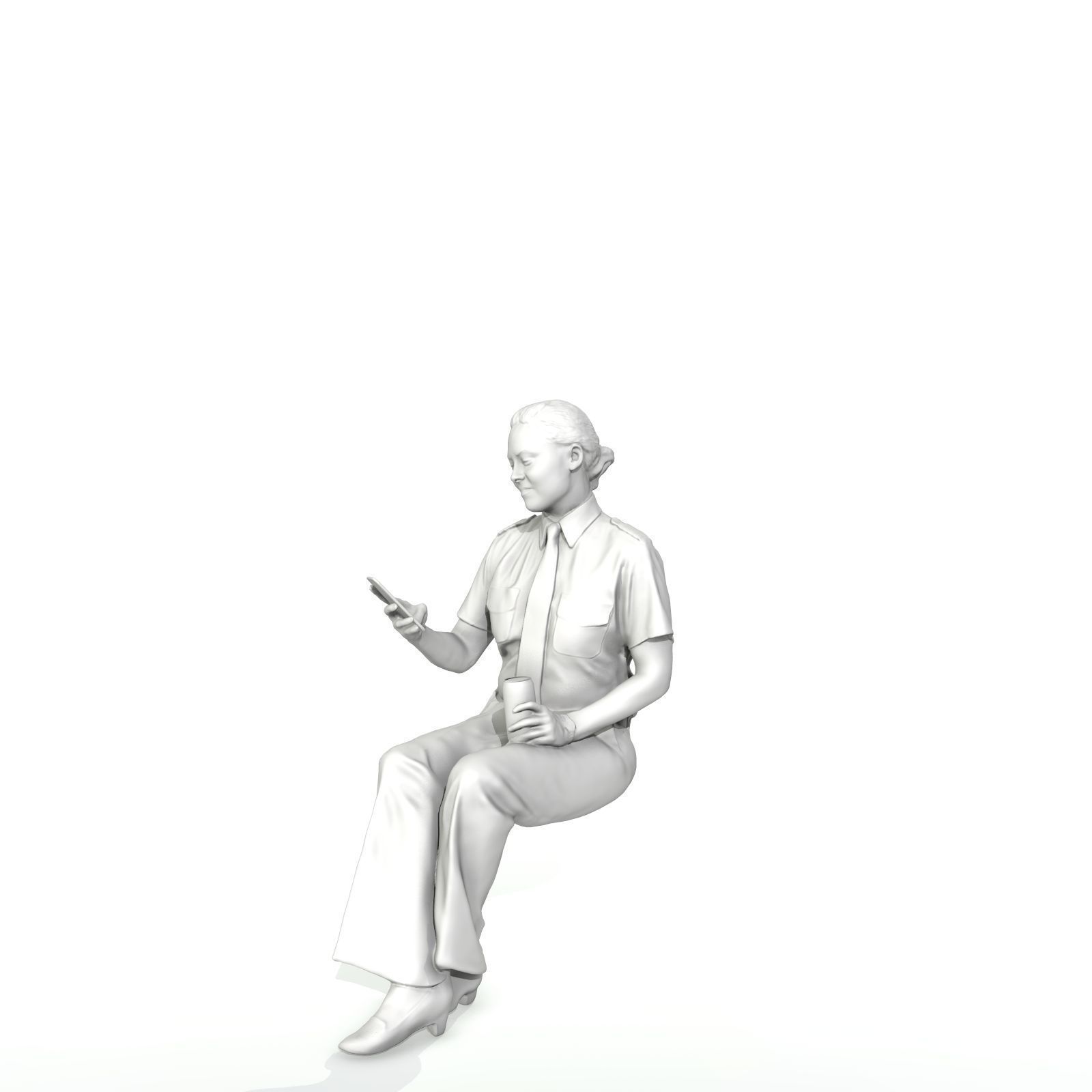 Sitting Woman with Uniform Holding Phone CWom0220-HD2-O02P01-S 3D model_64