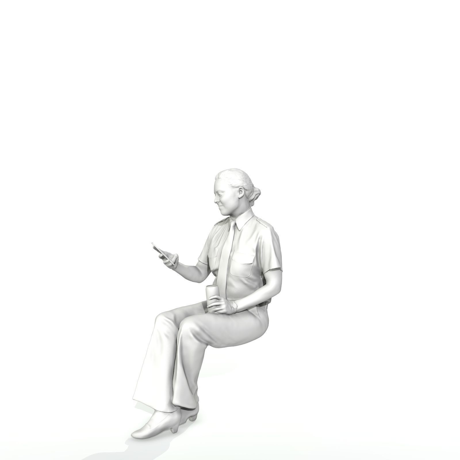 Sitting Woman with Uniform Holding Phone CWom0220-HD2-O02P01-S 3D model_63