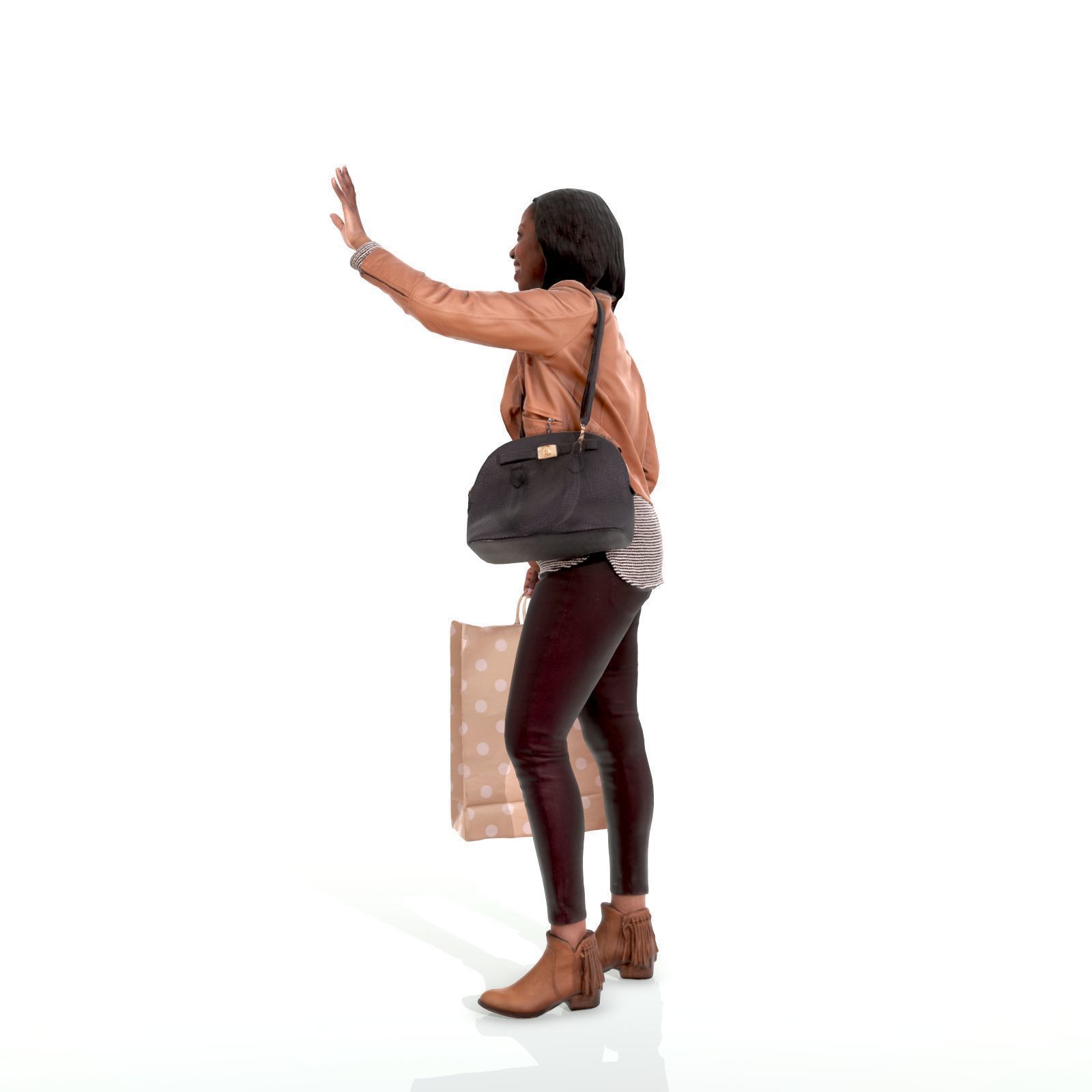 Waving Woman with Sopping Bag CWom0221-HD2-O01P02-S 3D model_24