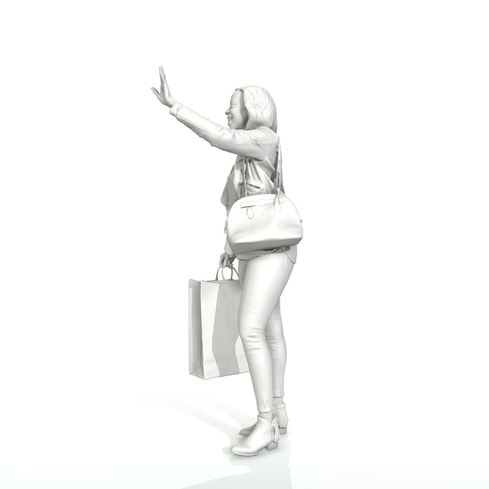 Waving Woman with Sopping Bag CWom0221-HD2-O01P02-S 3D model_61