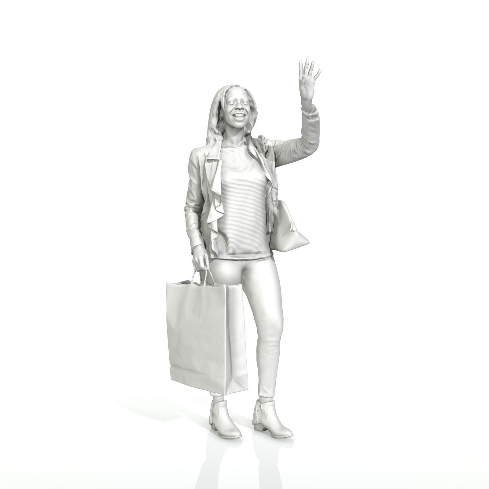 Waving Woman with Sopping Bag CWom0221-HD2-O01P02-S 3D model_71
