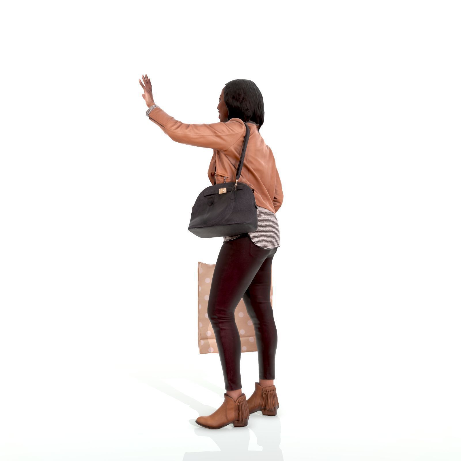 Waving Woman with Sopping Bag CWom0221-HD2-O01P02-S 3D model_23