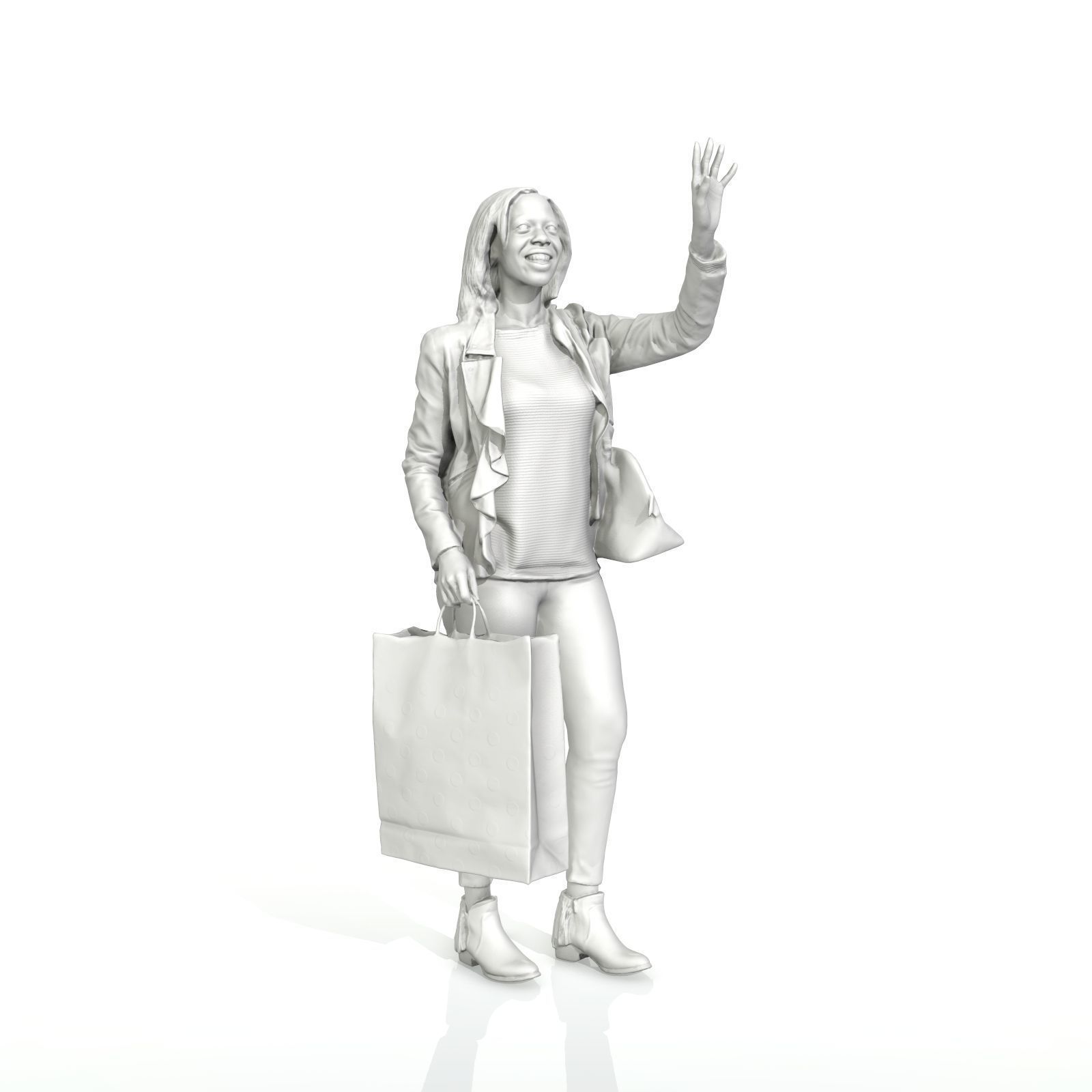 Waving Woman with Sopping Bag CWom0221-HD2-O01P02-S 3D model_36