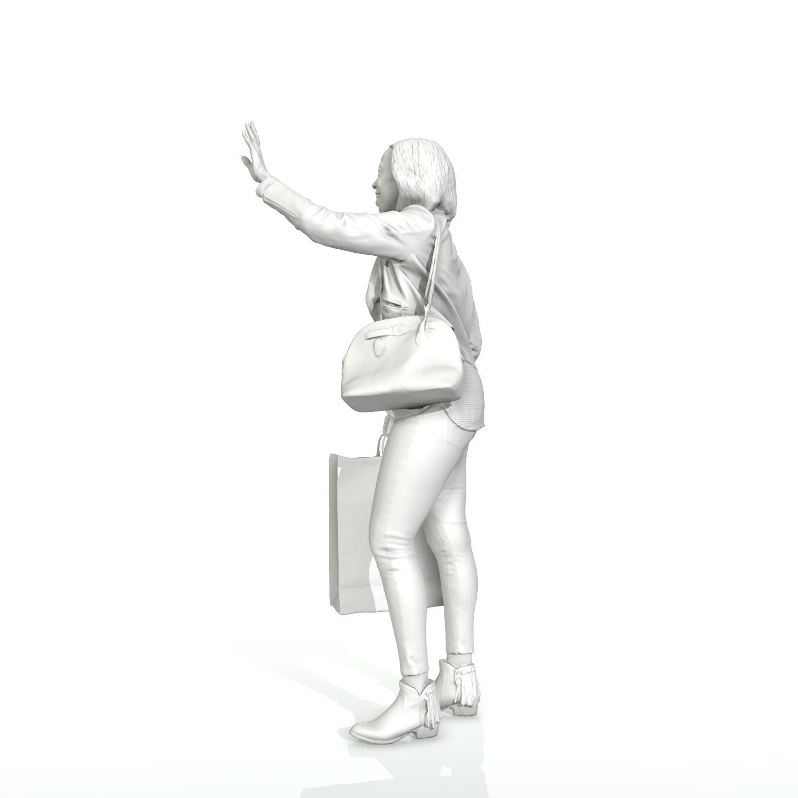 Waving Woman with Sopping Bag CWom0221-HD2-O01P02-S 3D model_59