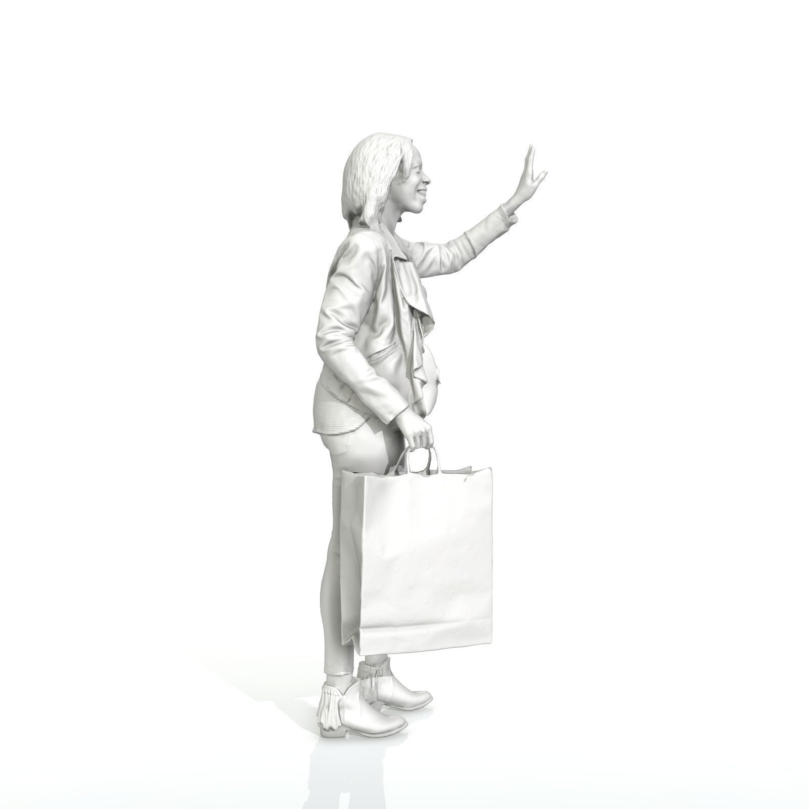 Waving Woman with Sopping Bag CWom0221-HD2-O01P02-S 3D model_42