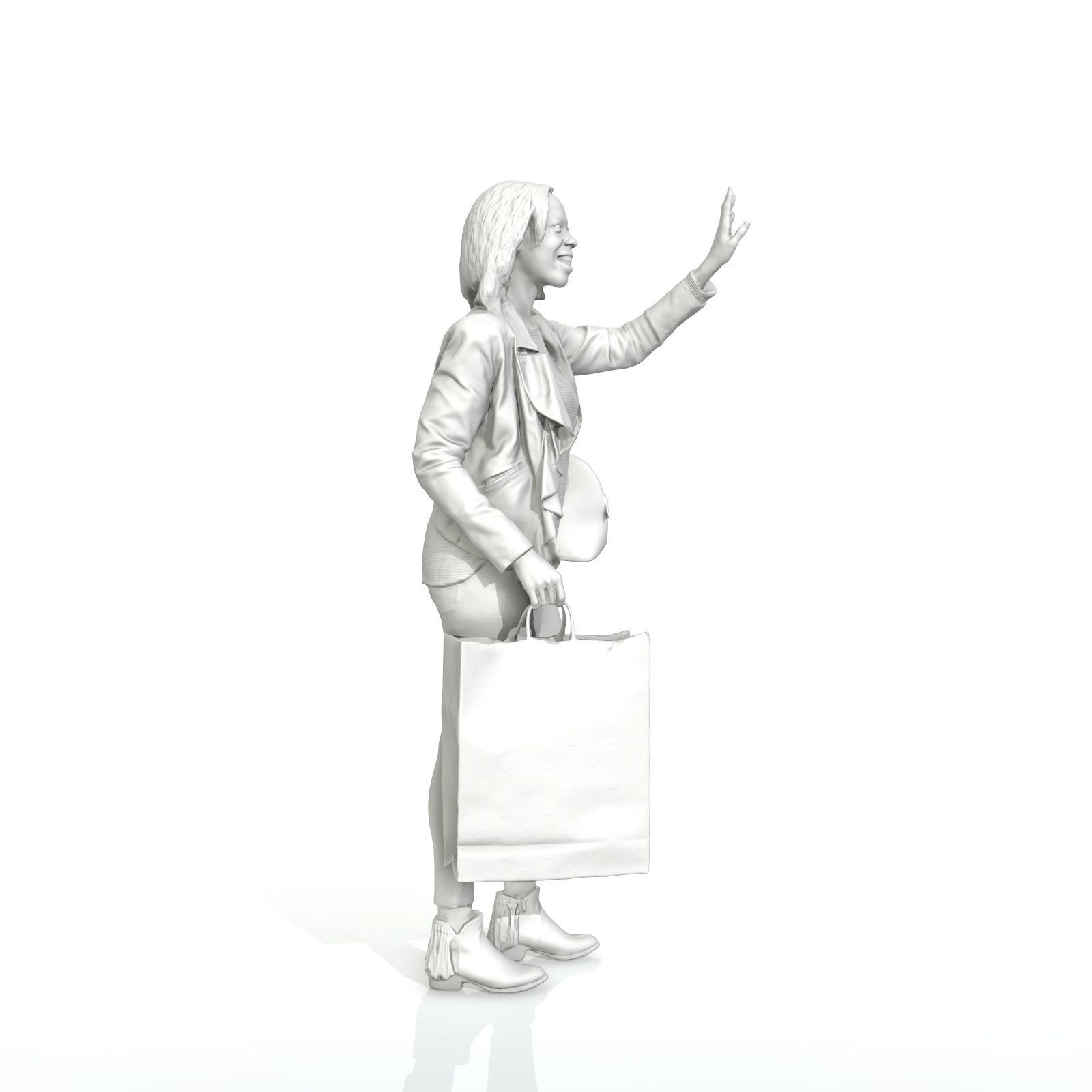 Waving Woman with Sopping Bag CWom0221-HD2-O01P02-S 3D model_41