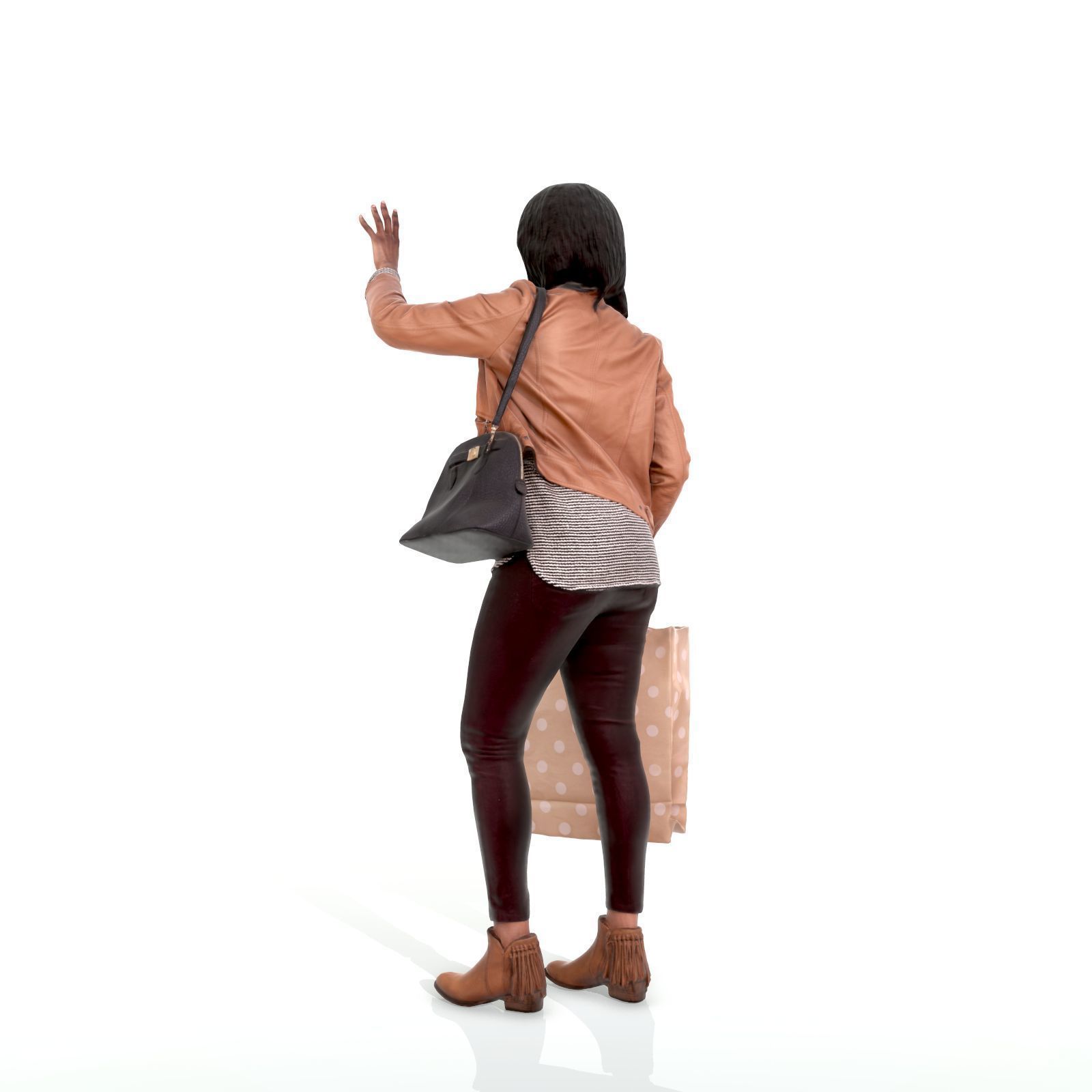 Waving Woman with Sopping Bag CWom0221-HD2-O01P02-S 3D model_20