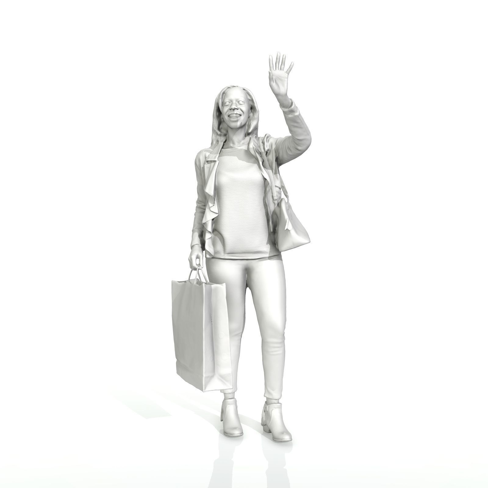 Waving Woman with Sopping Bag CWom0221-HD2-O01P02-S 3D model_69