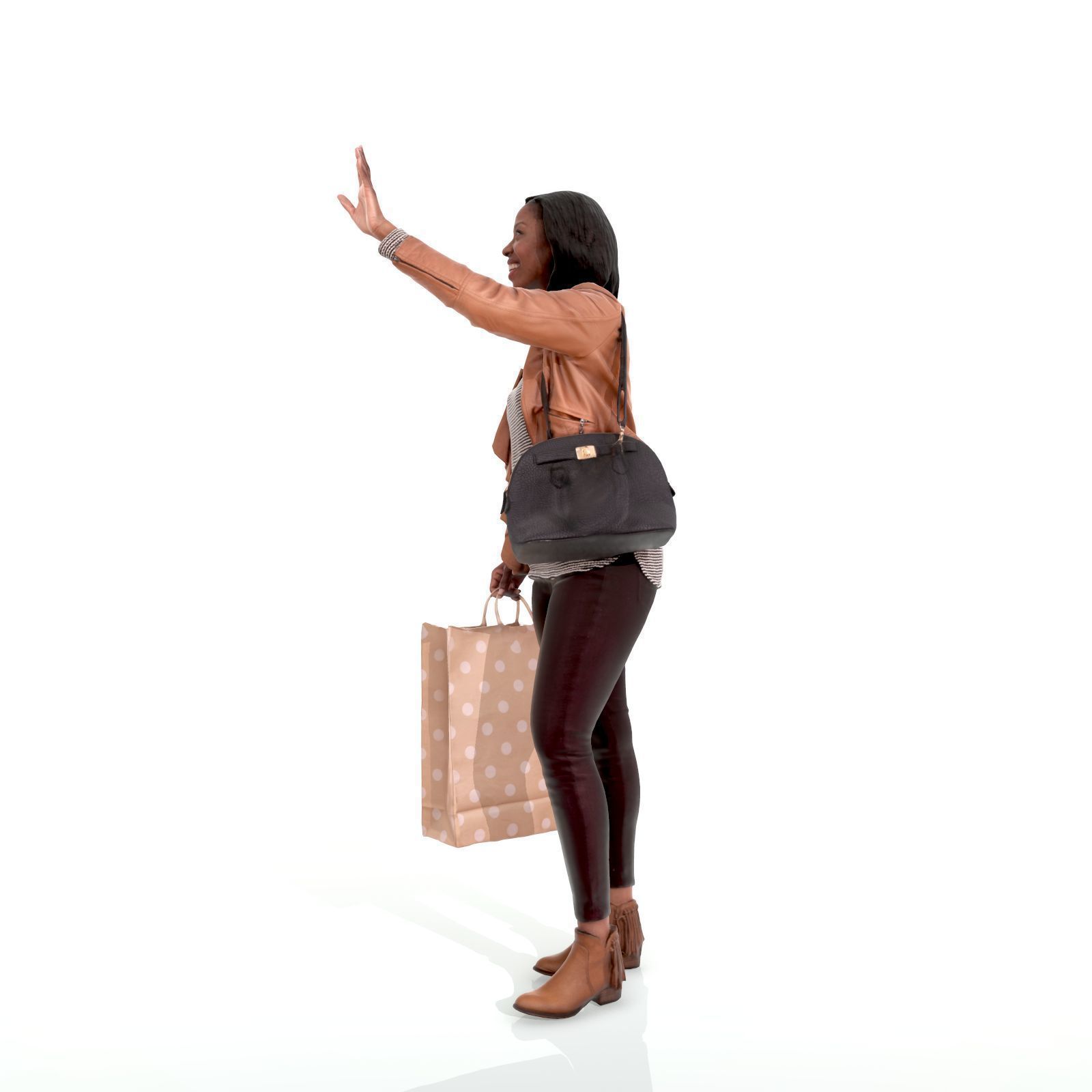 Waving Woman with Sopping Bag CWom0221-HD2-O01P02-S 3D model_26