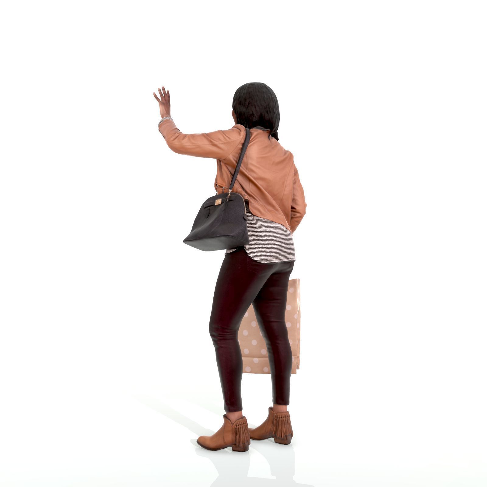 Waving Woman with Sopping Bag CWom0221-HD2-O01P02-S 3D model_21