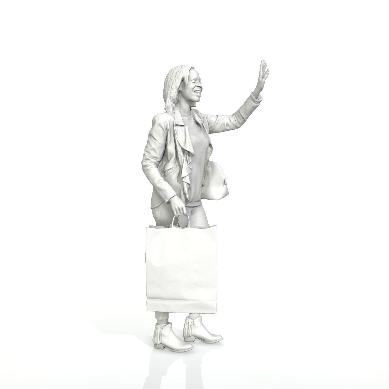 Waving Woman with Sopping Bag CWom0221-HD2-O01P02-S 3D model_39