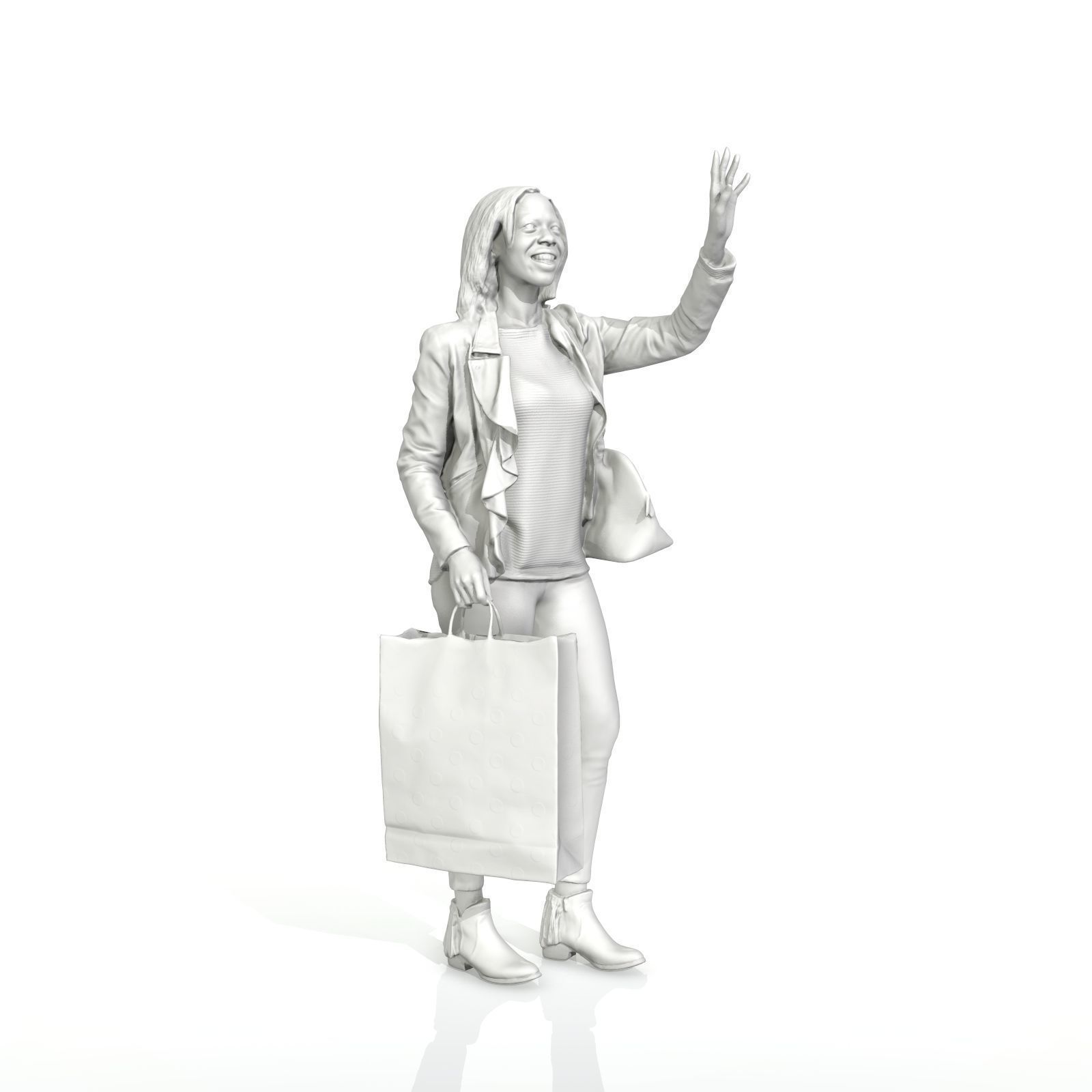 Waving Woman with Sopping Bag CWom0221-HD2-O01P02-S 3D model_37