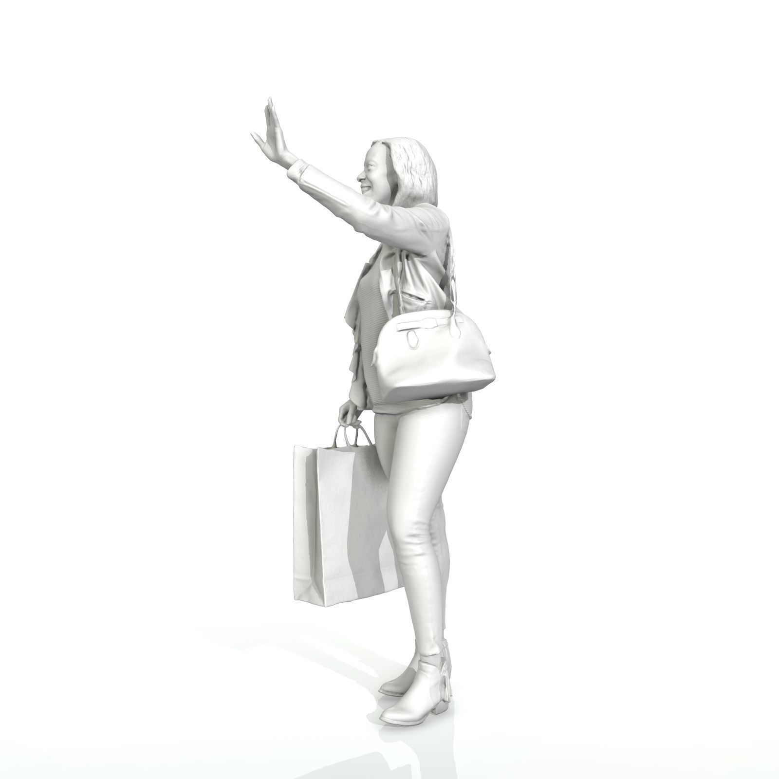 Waving Woman with Sopping Bag CWom0221-HD2-O01P02-S 3D model_62