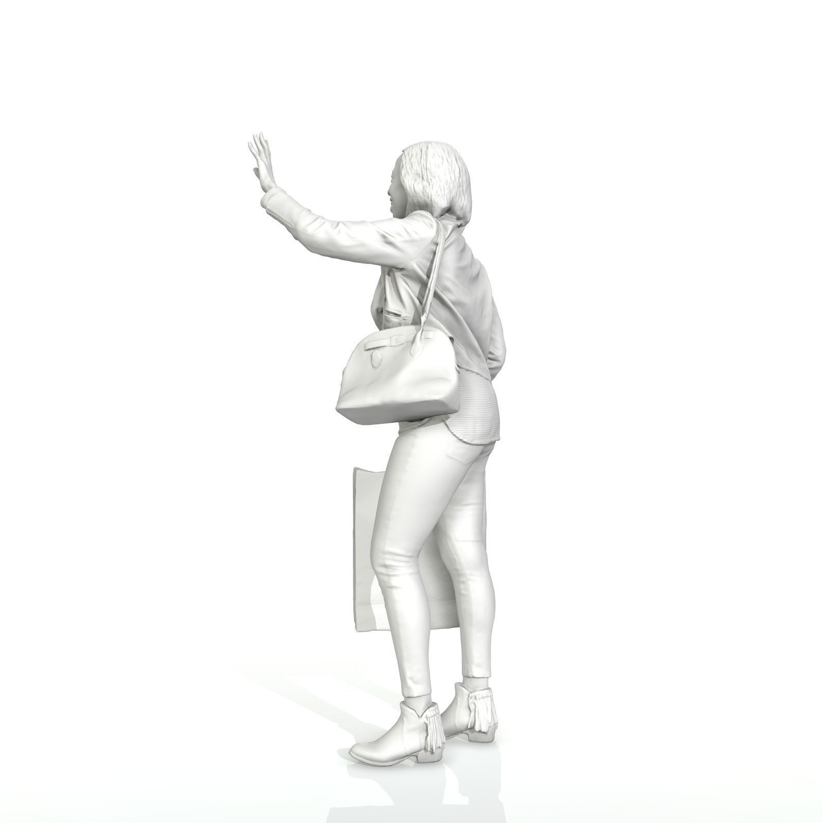 Waving Woman with Sopping Bag CWom0221-HD2-O01P02-S 3D model_58