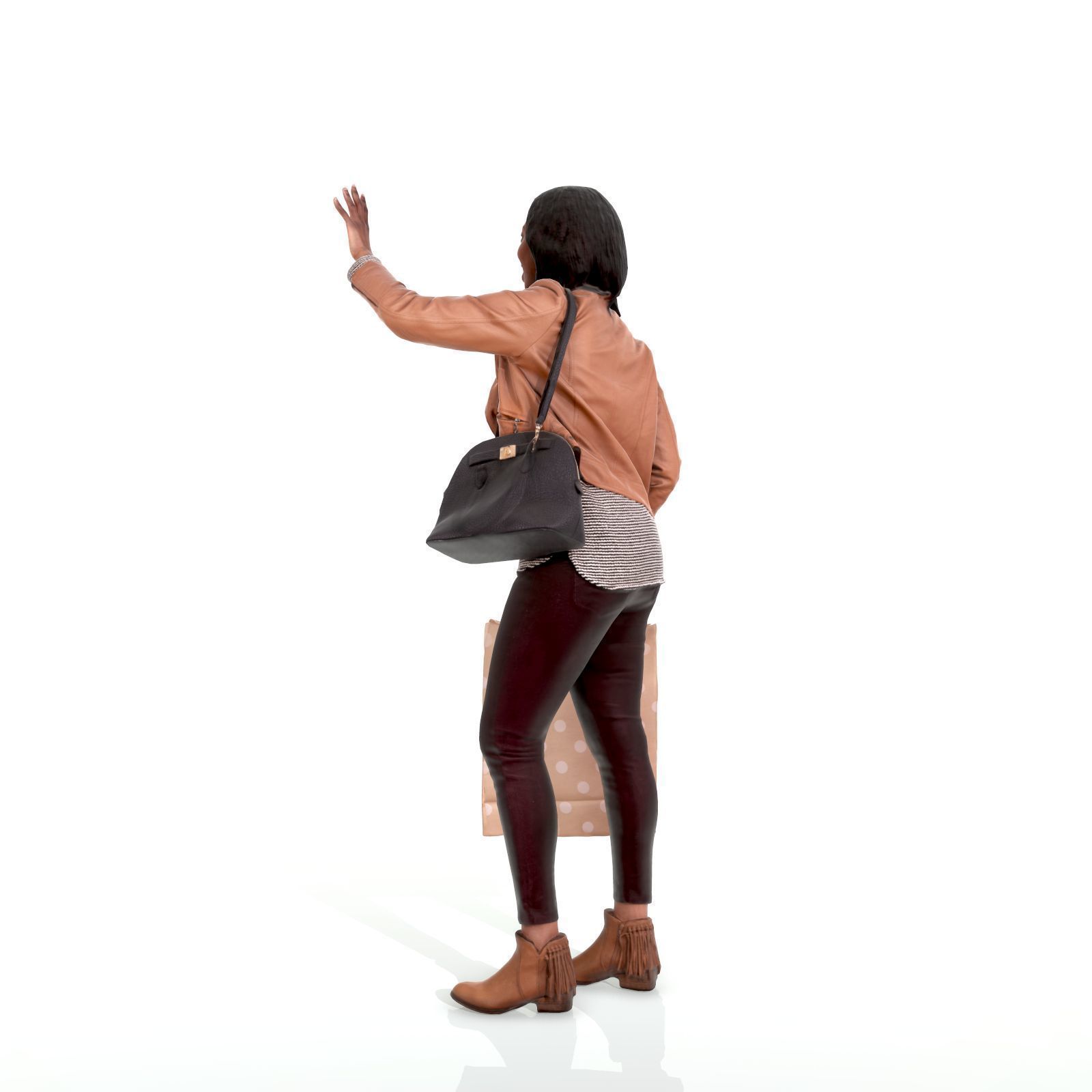 Waving Woman with Sopping Bag CWom0221-HD2-O01P02-S 3D model_22