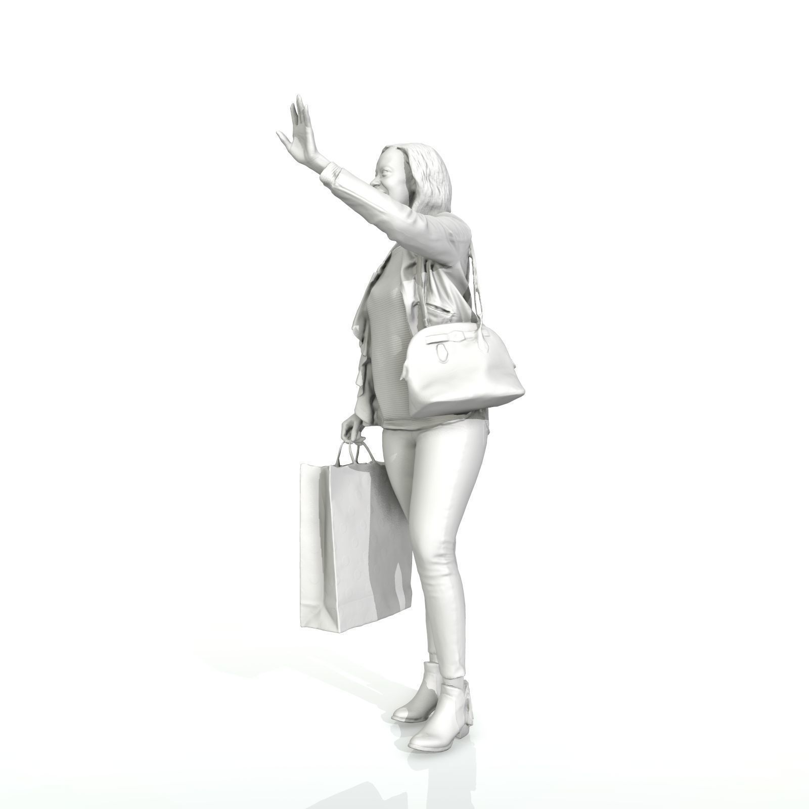 Waving Woman with Sopping Bag CWom0221-HD2-O01P02-S 3D model_63