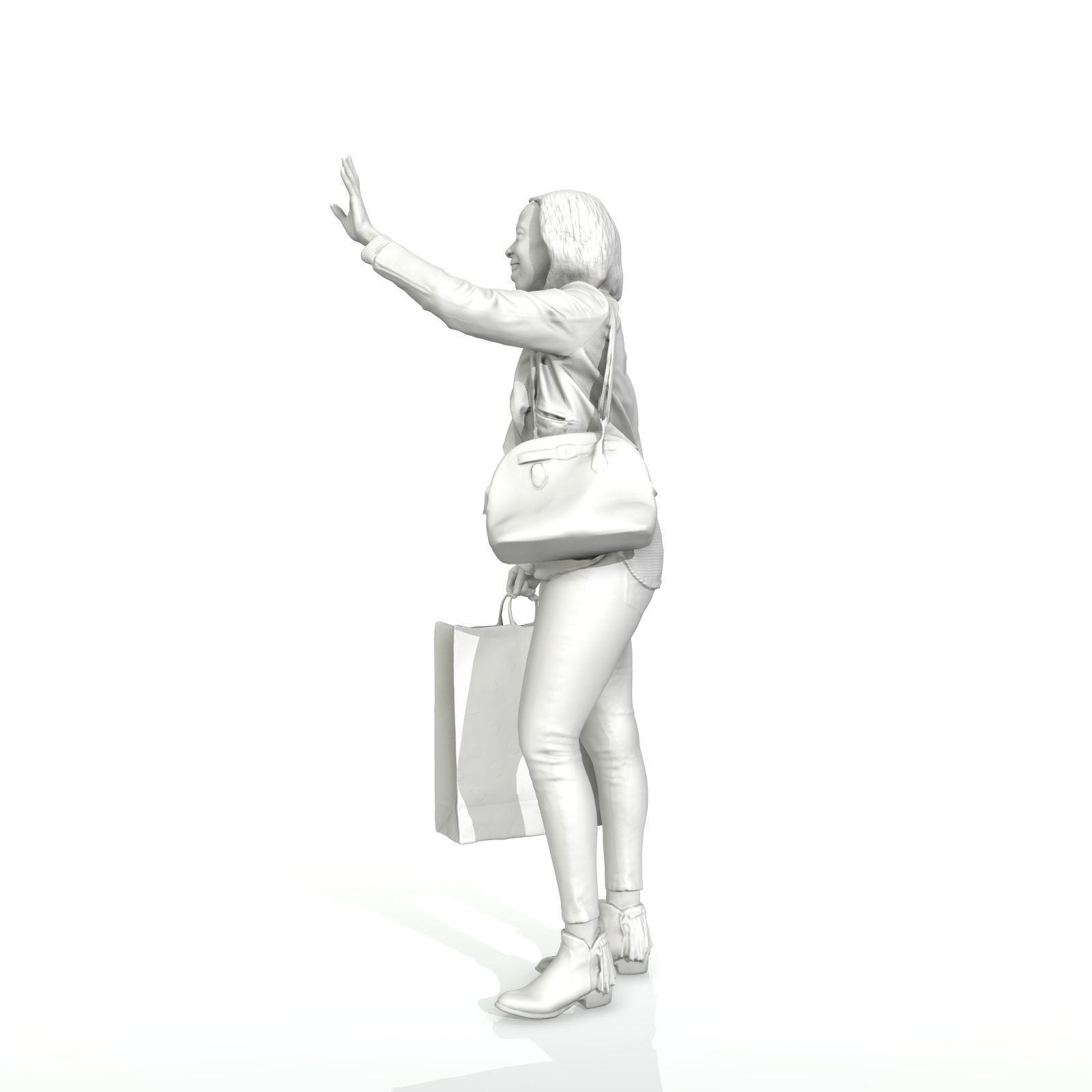 Waving Woman with Sopping Bag CWom0221-HD2-O01P02-S 3D model_60