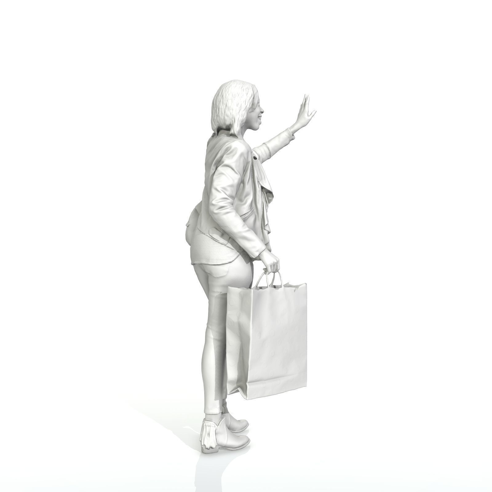 Waving Woman with Sopping Bag CWom0221-HD2-O01P02-S 3D model_44