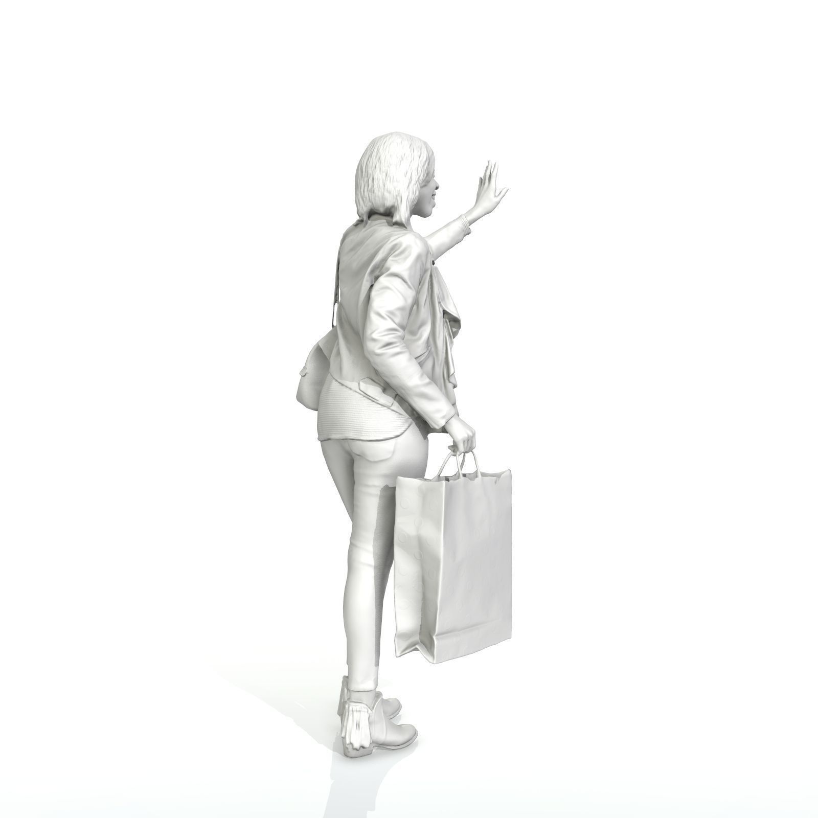 Waving Woman with Sopping Bag CWom0221-HD2-O01P02-S 3D model_45