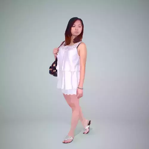 Posing Woman with White Dress CWom0216-HD2-O01P01-S