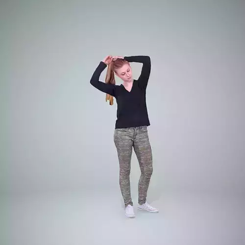 Woman Making Pony Tail CWom0212-HD2-O02P01-S