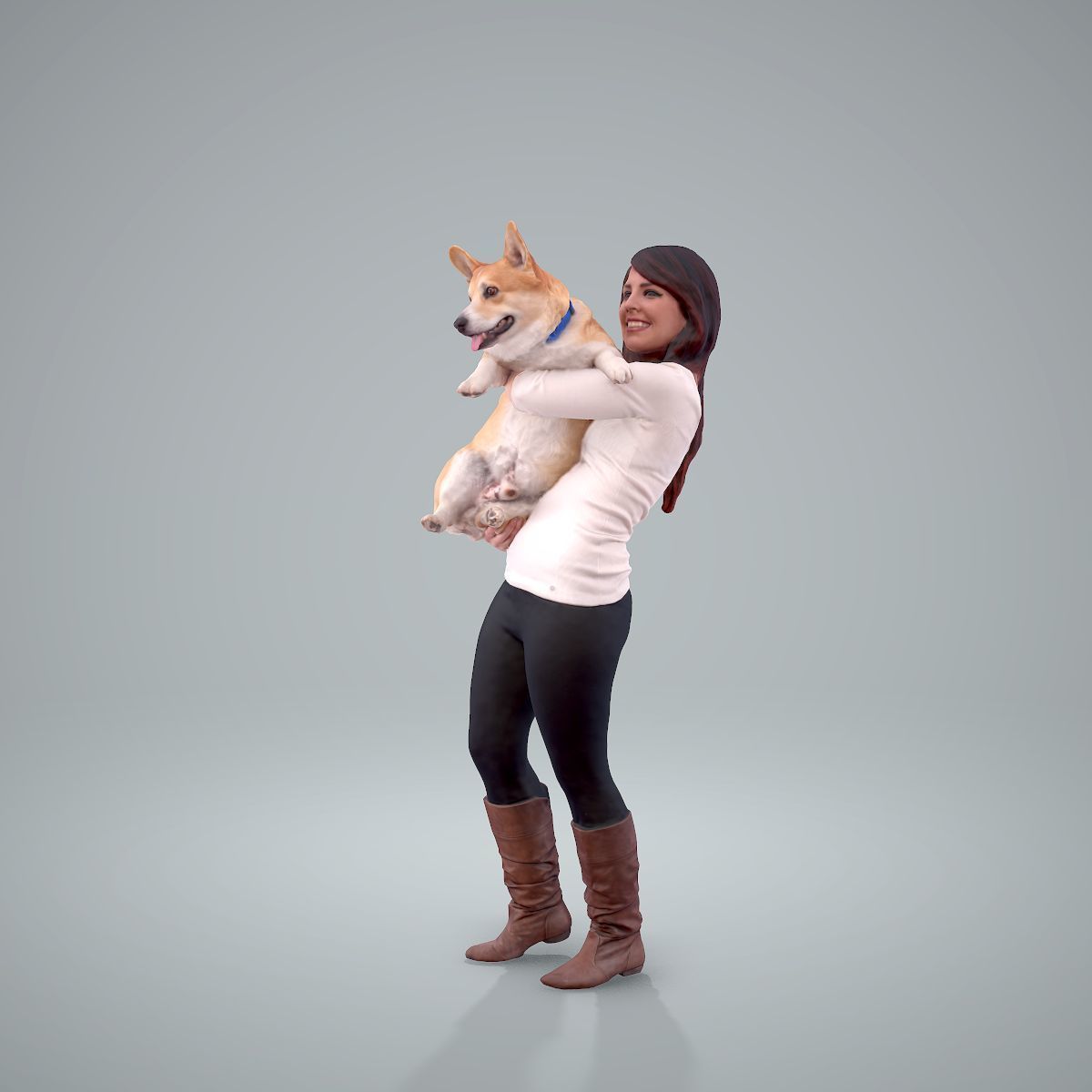 Woman Holding Dog CWom0209-HD2-O01P01-S 3D model_3