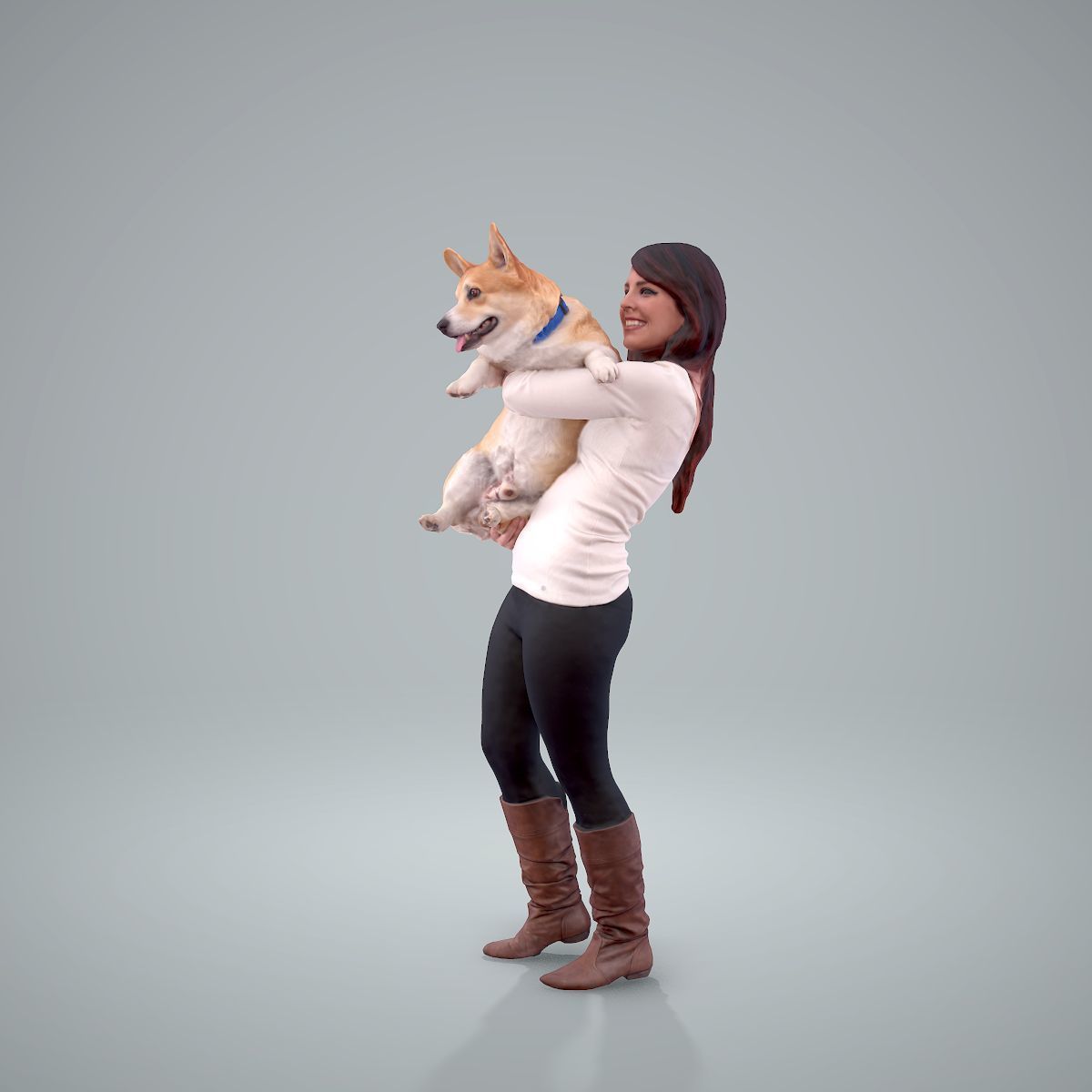 Woman Holding Dog CWom0209-HD2-O01P01-S 3D model_4