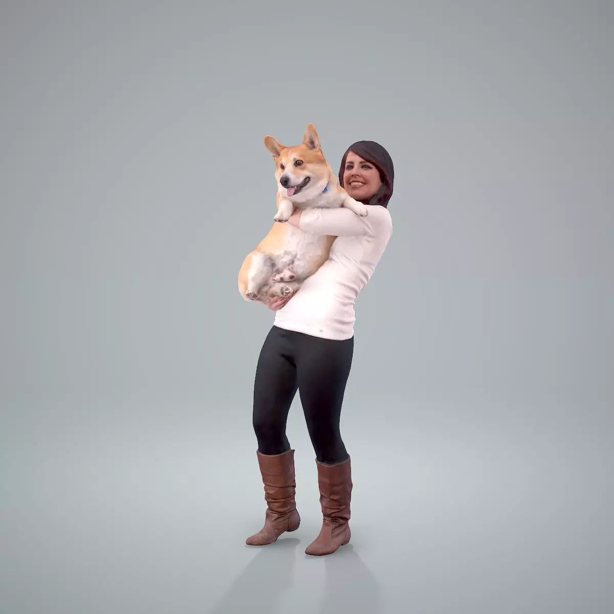 Woman Holding Dog CWom0209-HD2-O01P01-S 3D model_0