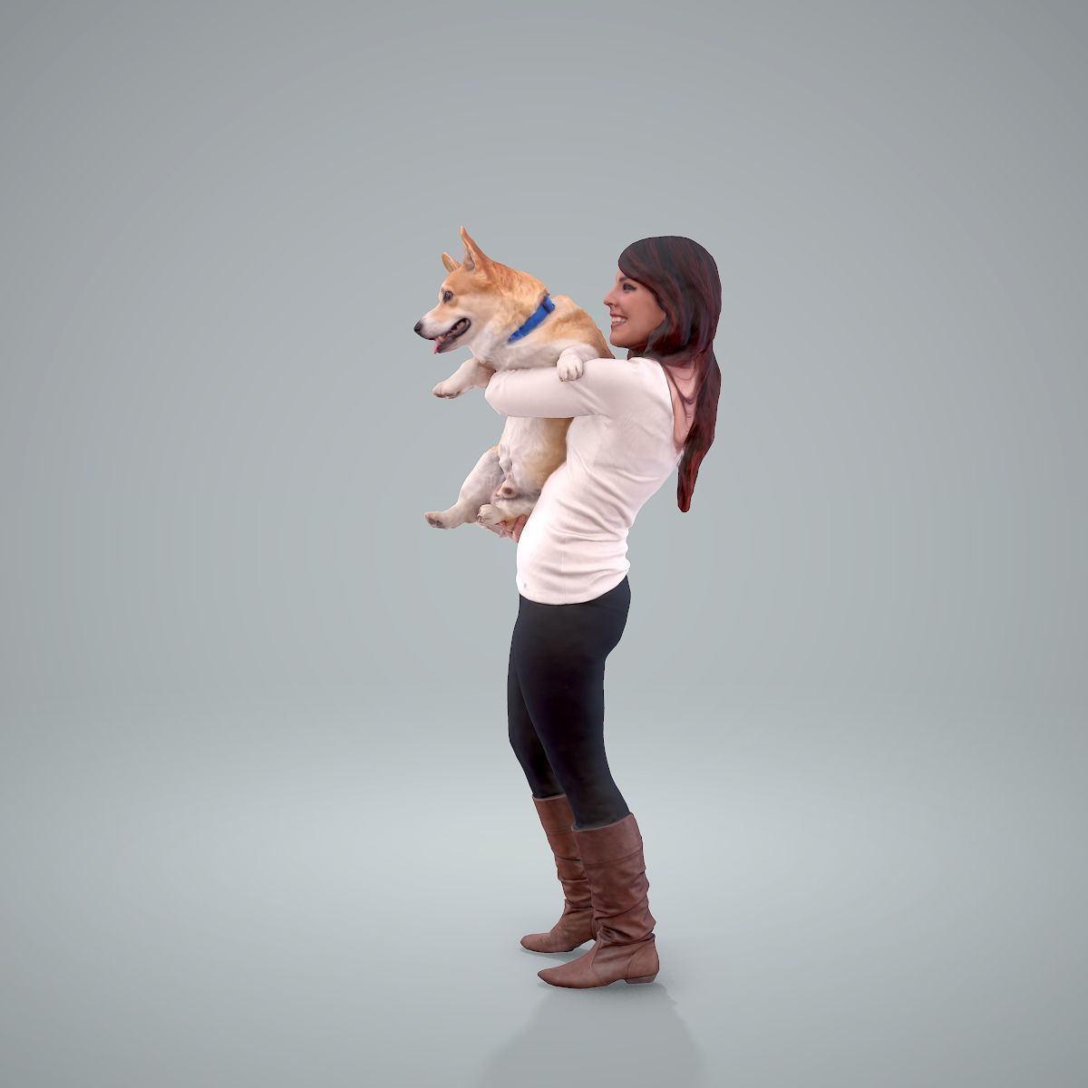 Woman Holding Dog CWom0209-HD2-O01P01-S 3D model_6