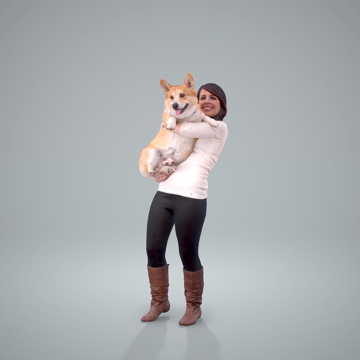 Woman Holding Dog CWom0209-HD2-O01P01-S 3D model_1