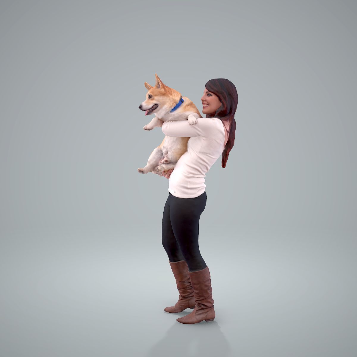 Woman Holding Dog CWom0209-HD2-O01P01-S 3D model_5