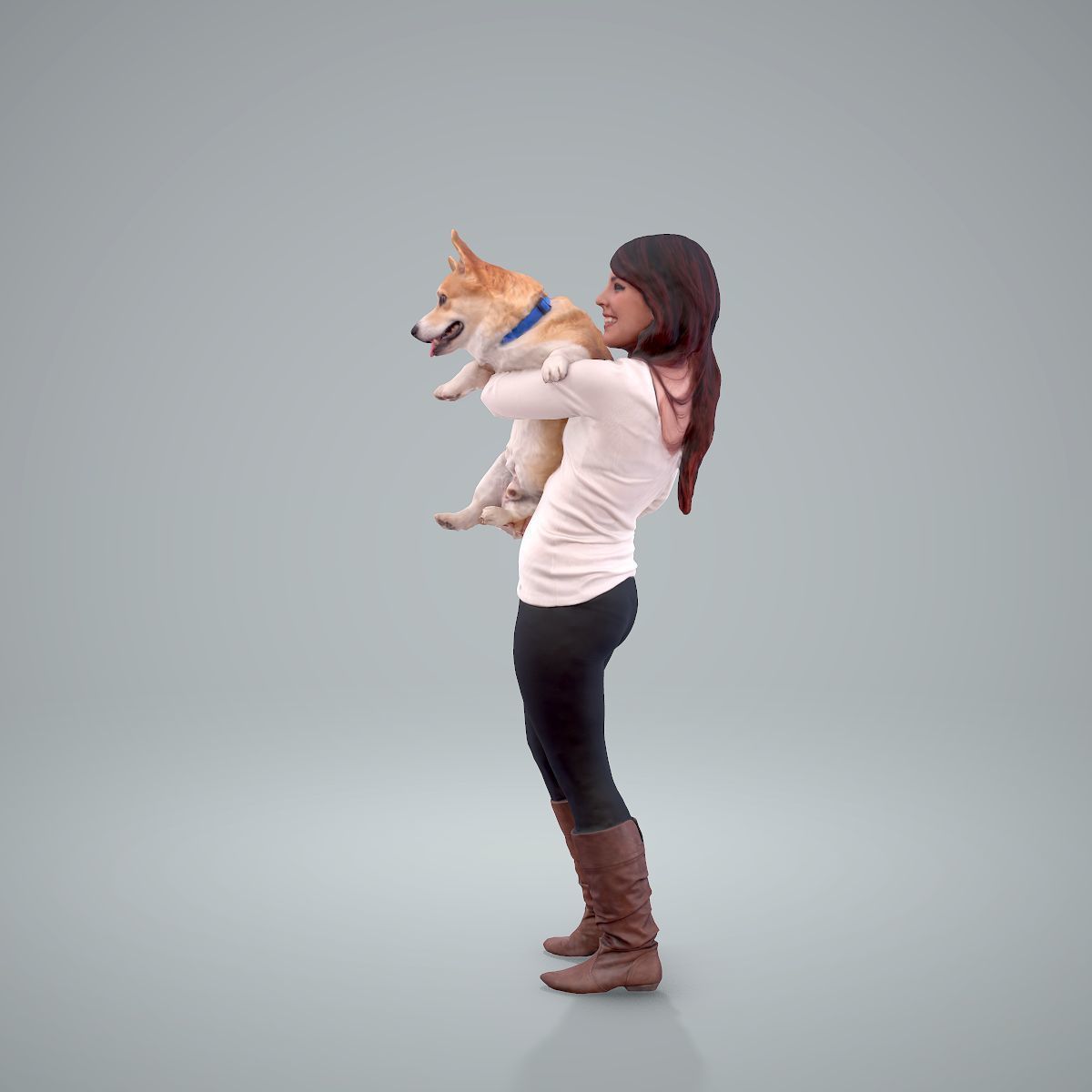 Woman Holding Dog CWom0209-HD2-O01P01-S 3D model_7