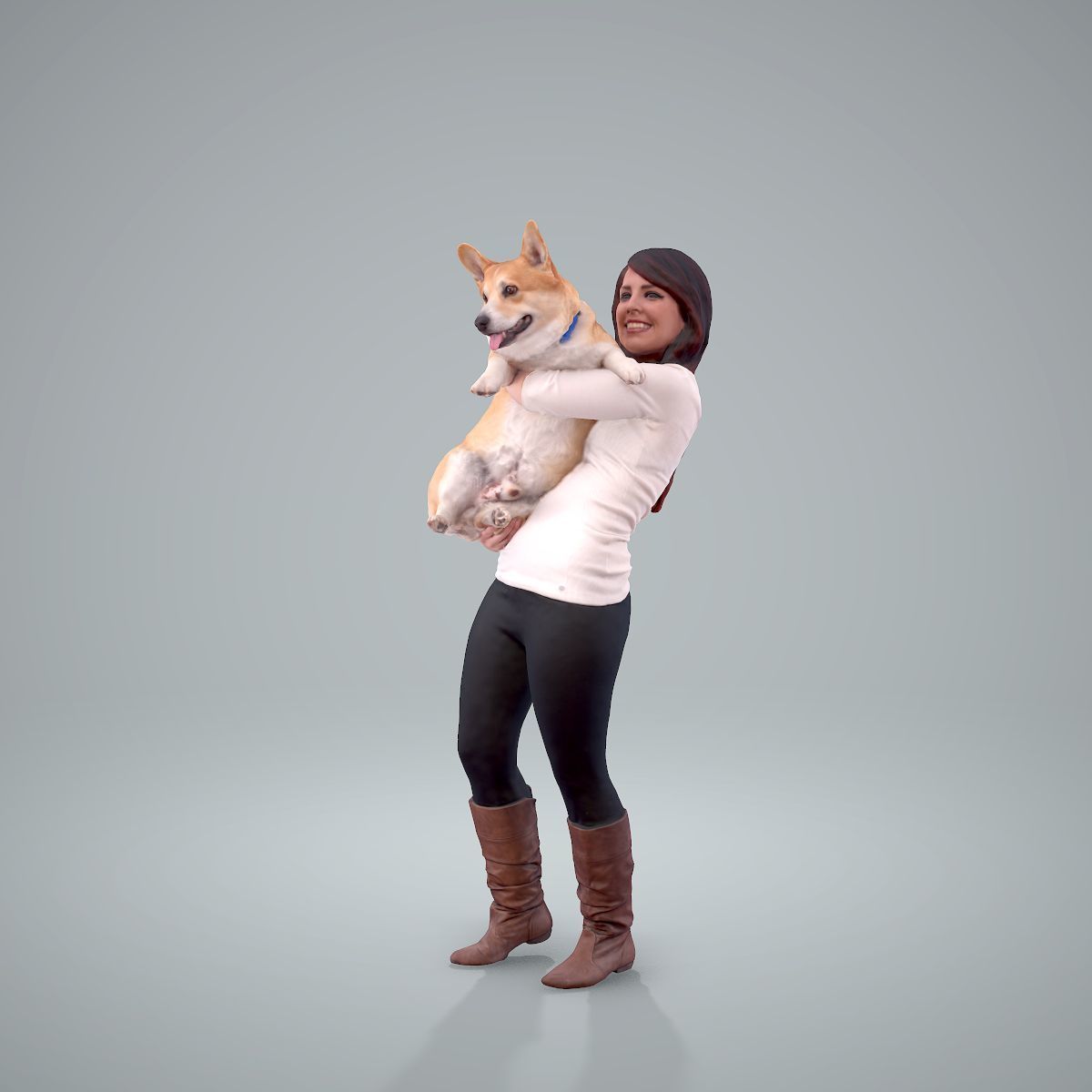 Woman Holding Dog CWom0209-HD2-O01P01-S 3D model_2