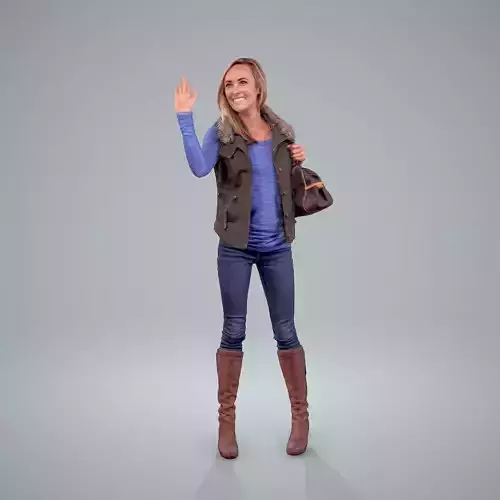 Woman Standing Waving CWom0206-HD2-O01P01-S