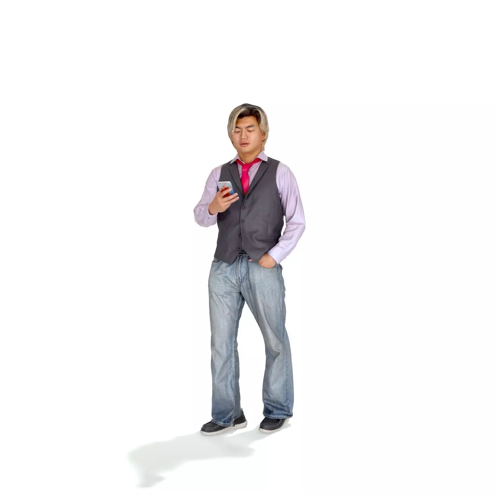 Man Walking with PhoneCMan0328-HD2-O01P01-S 3D model