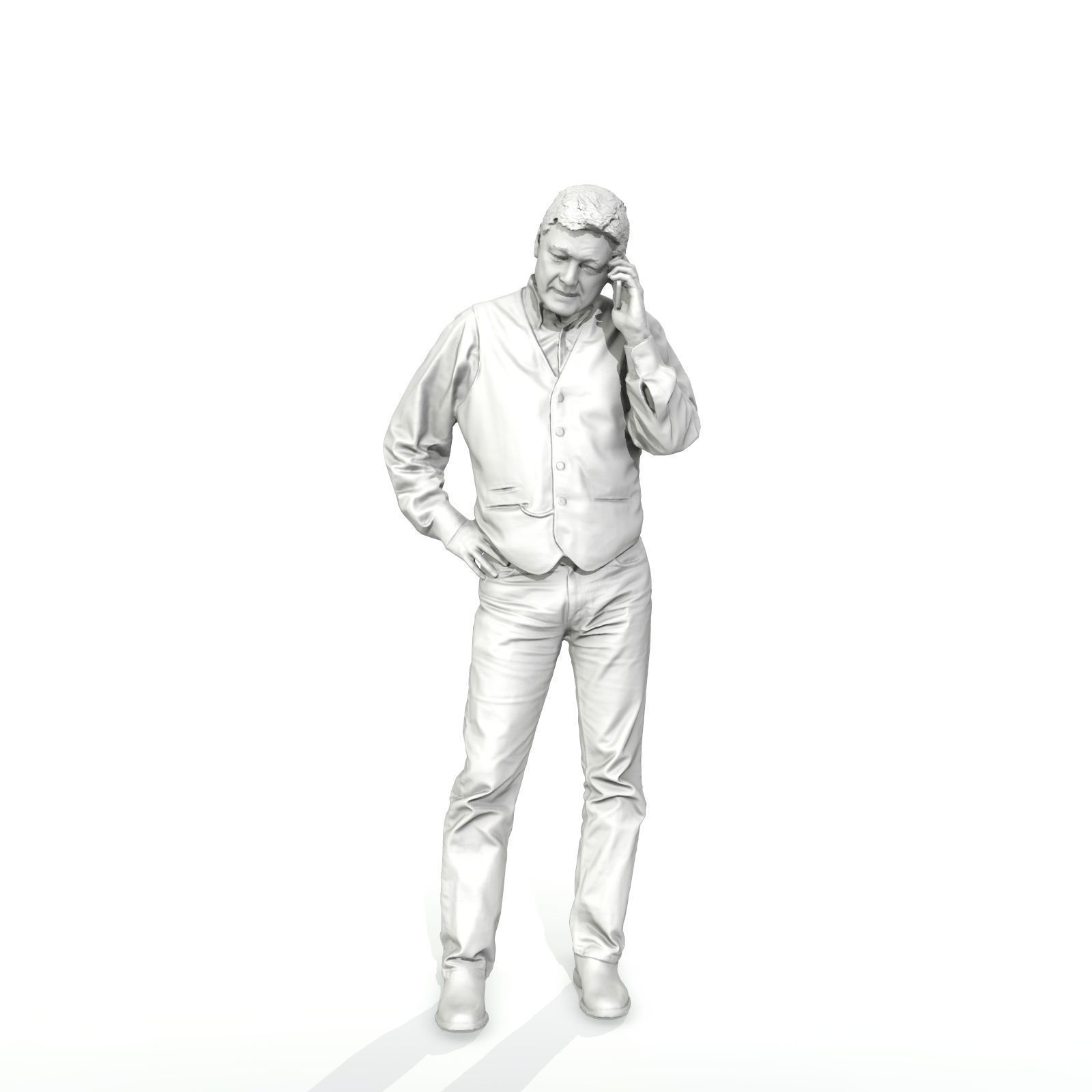 Casual Man Talking on Phone 3D model_38