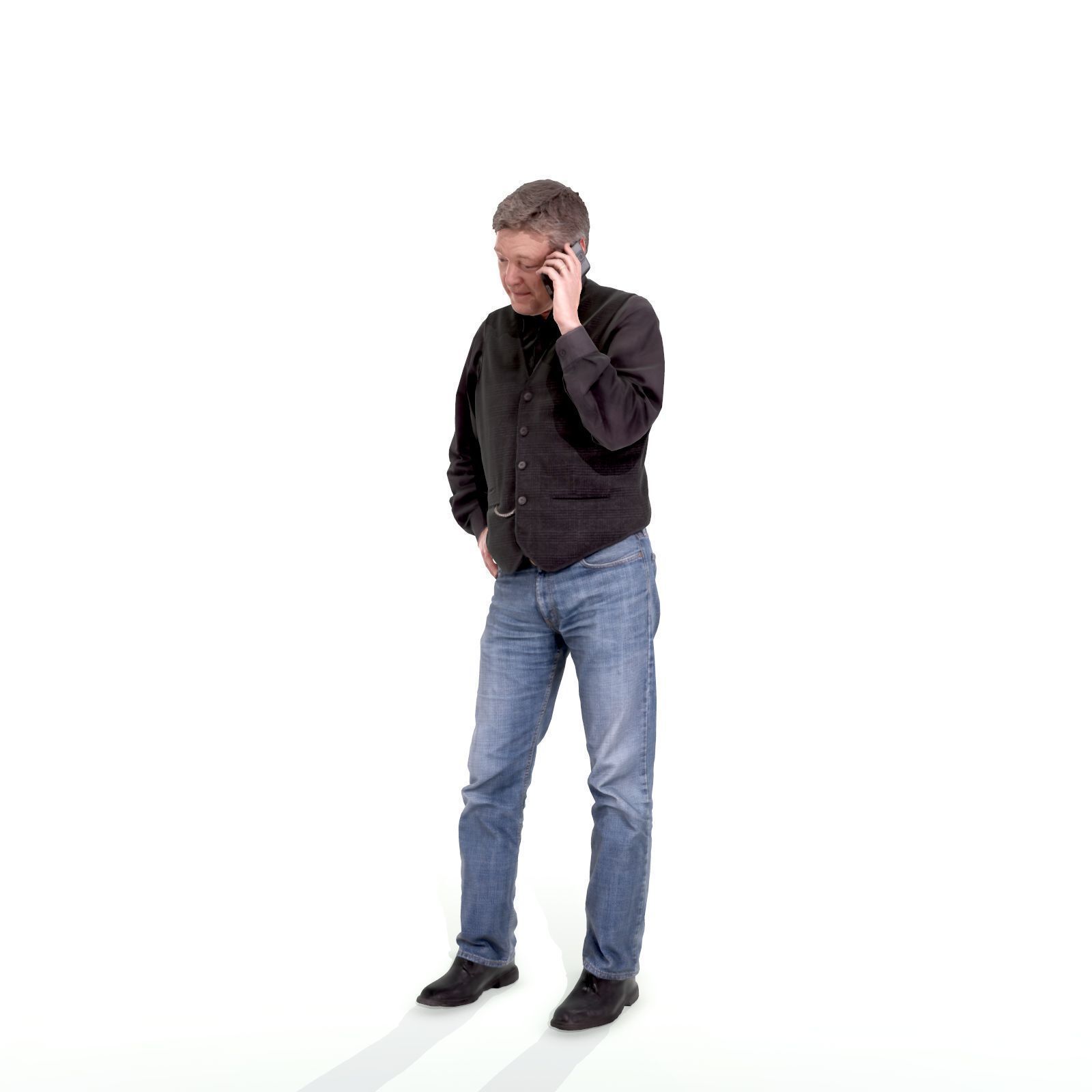 Casual Man Talking on Phone 3D model_34