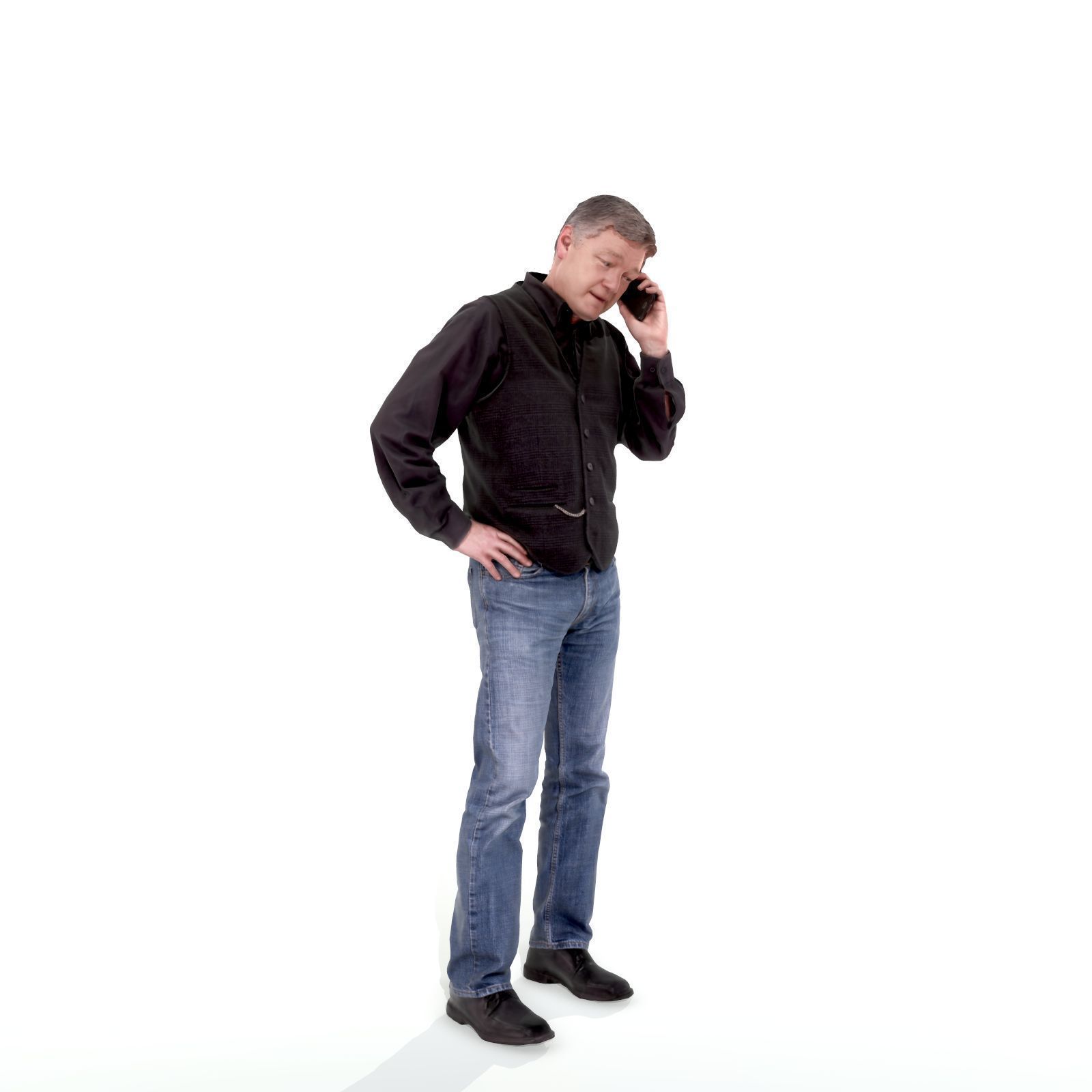 Casual Man Talking on Phone 3D model_6