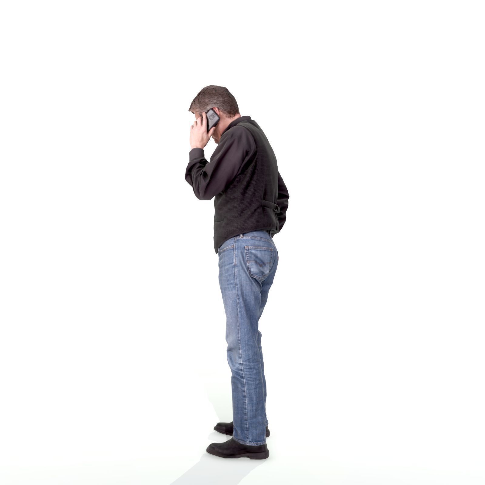 Casual Man Talking on Phone 3D model_27
