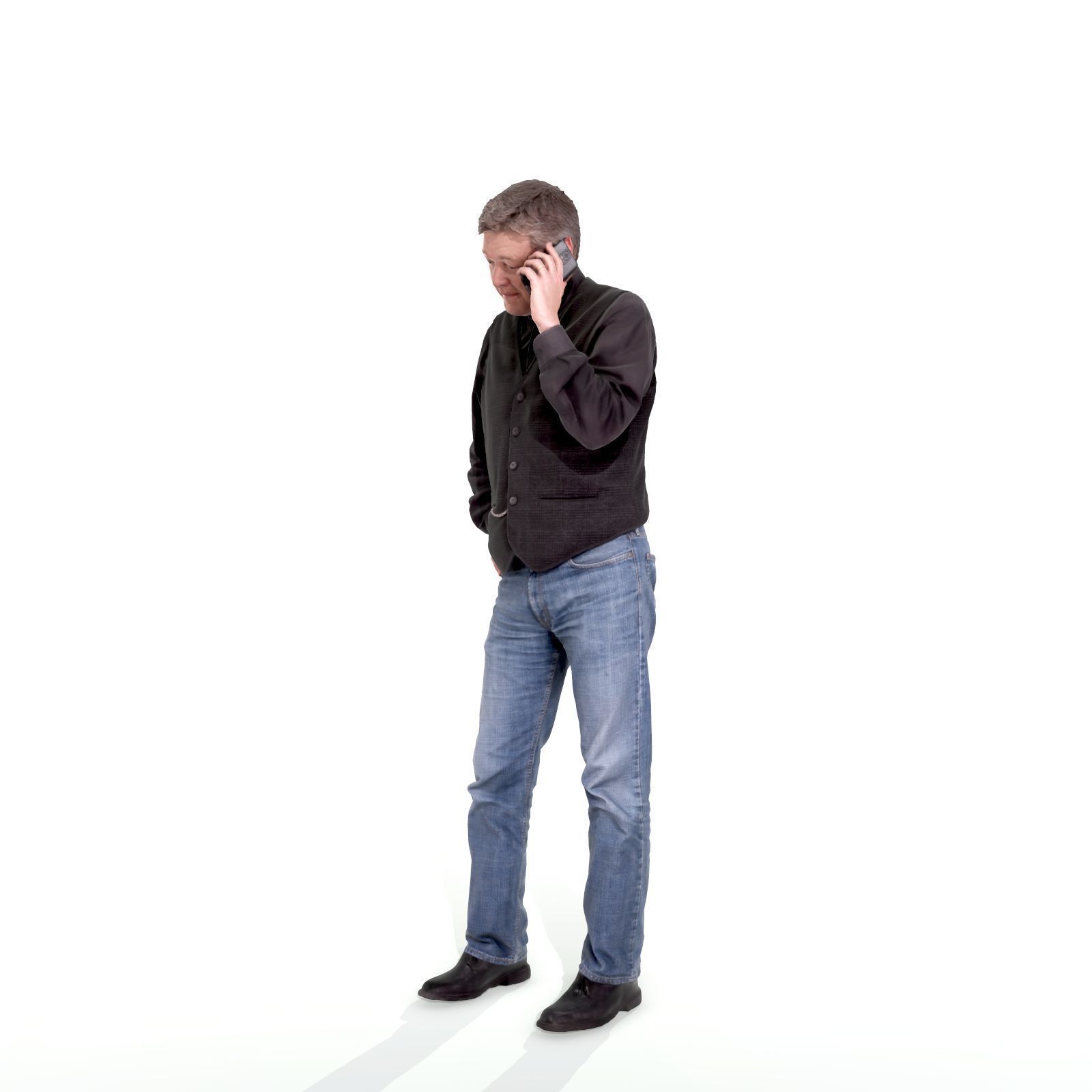 Casual Man Talking on Phone 3D model_33