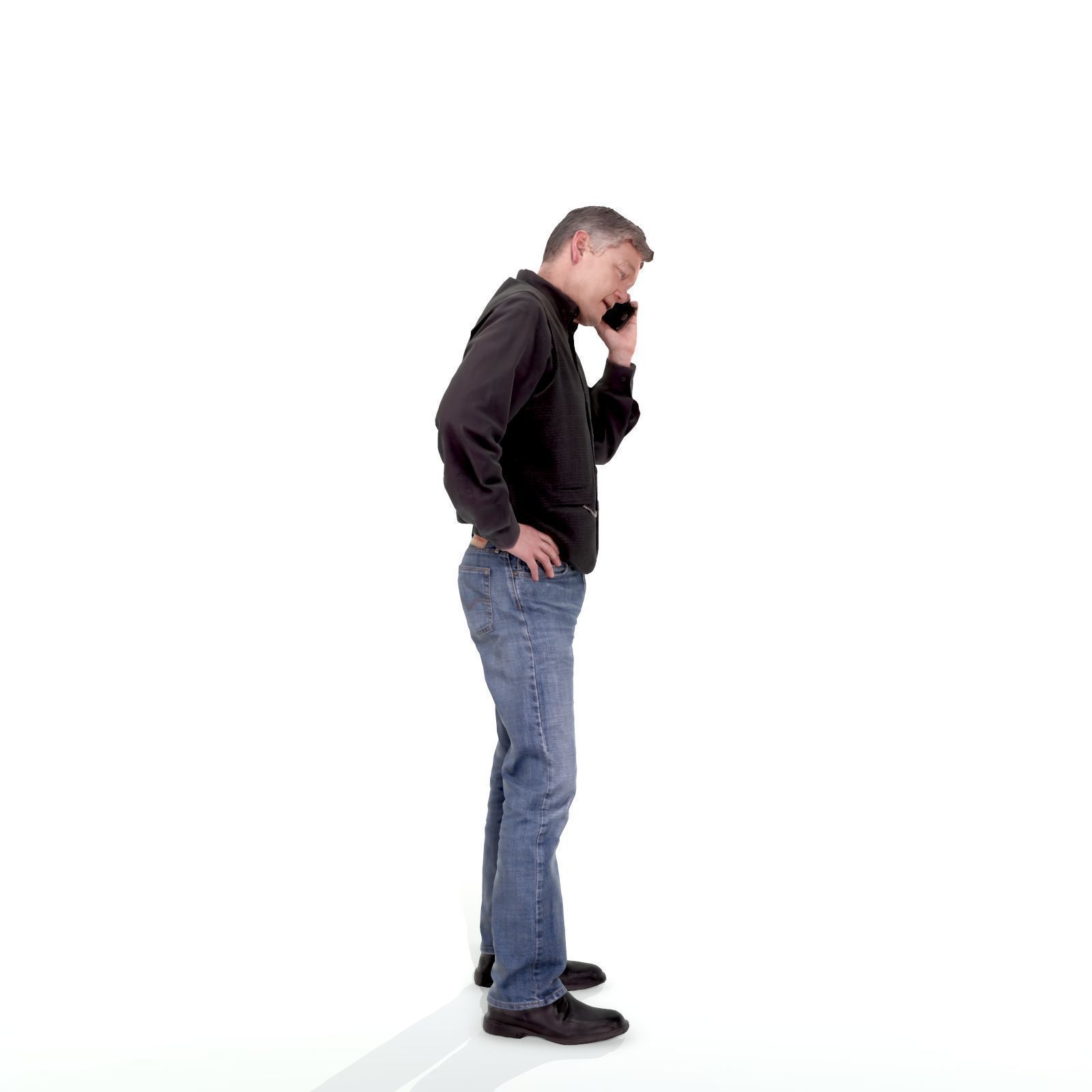 Casual Man Talking on Phone 3D model_10