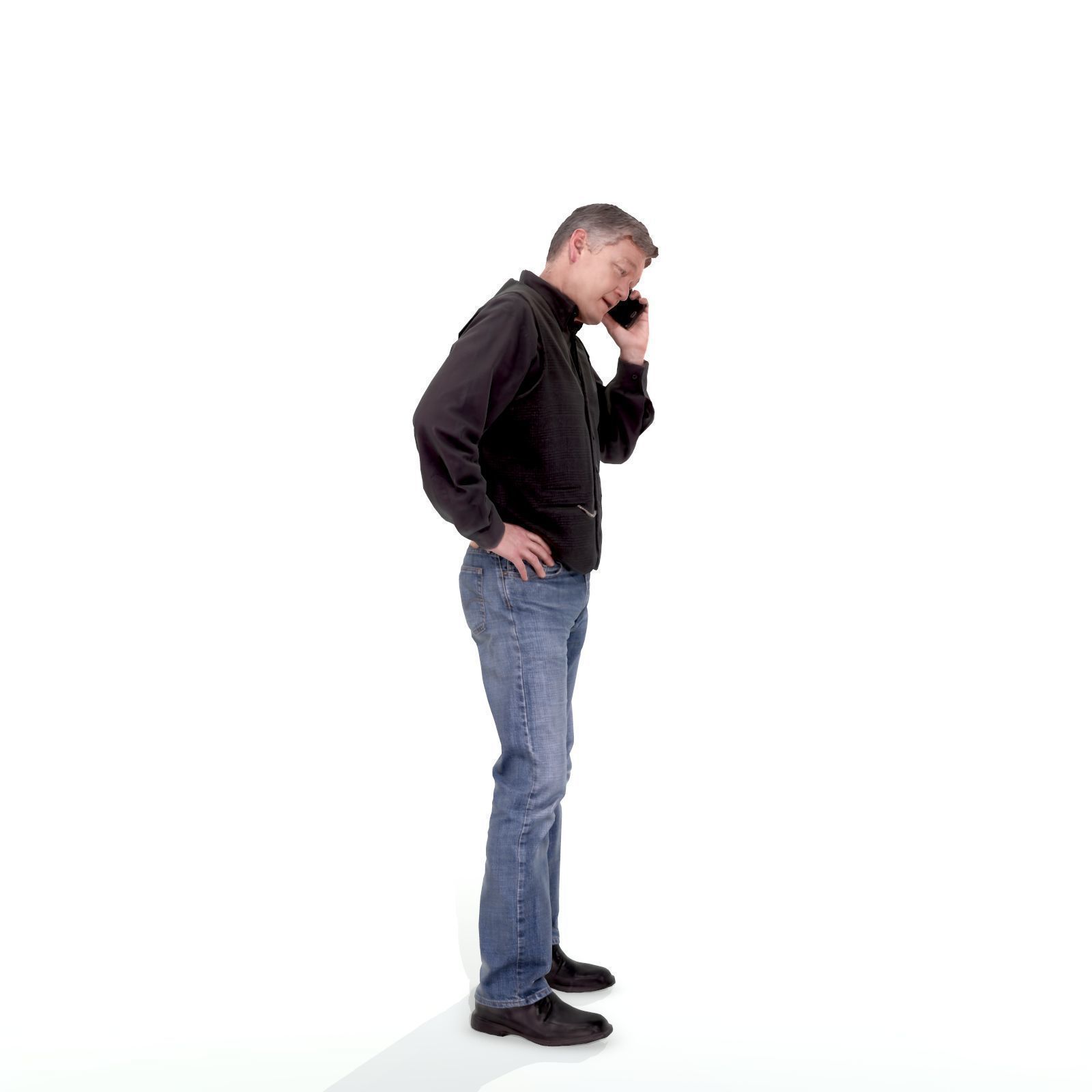 Casual Man Talking on Phone 3D model_9