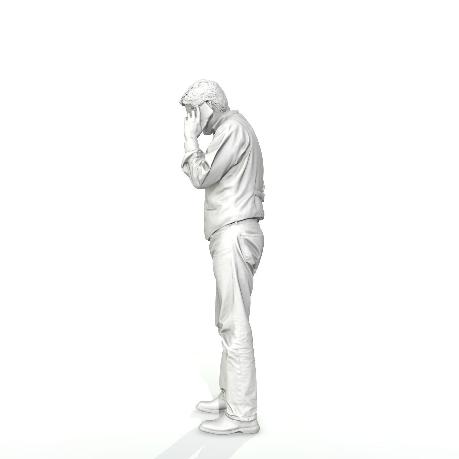 Casual Man Talking on Phone 3D model_64